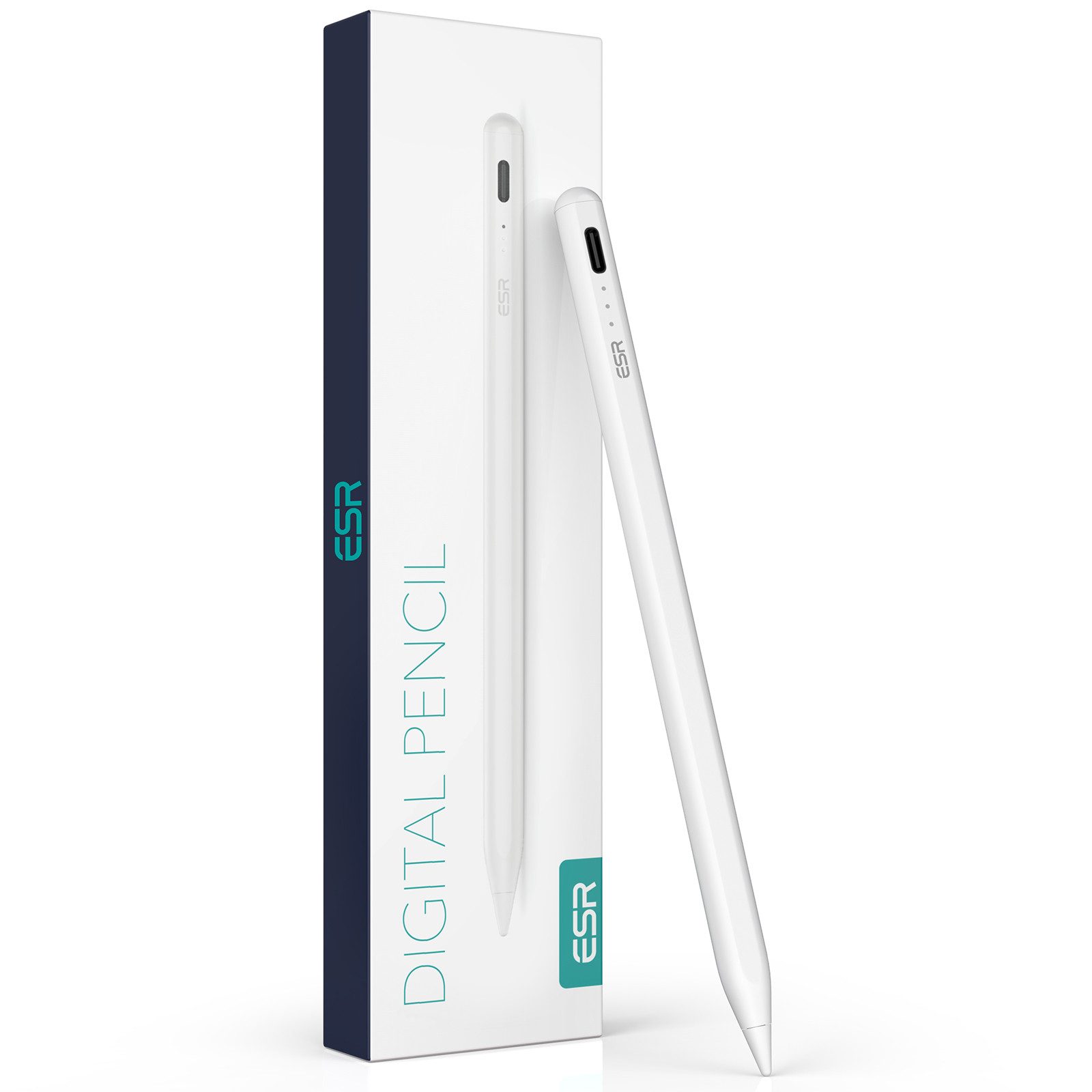 ESR Eingabestift Digital Pencil Stylus für Apple iPads (5-St., 3x Ersatzspitzen) 13 Stunden Nutzungsdauer