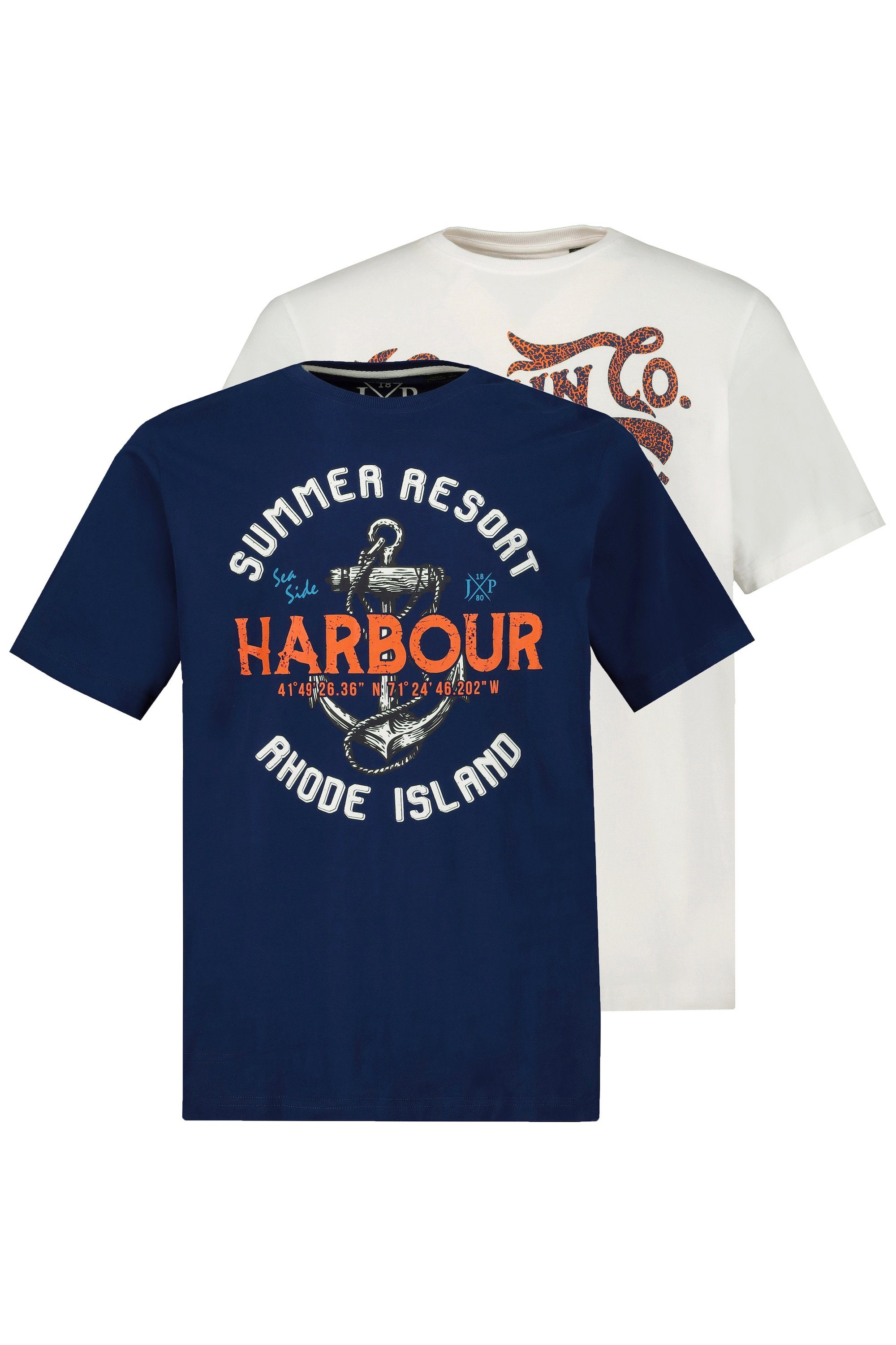 JP1880 T-Shirt T-Shirt 2er-Pack Rundhals Halbarm günstig online kaufen