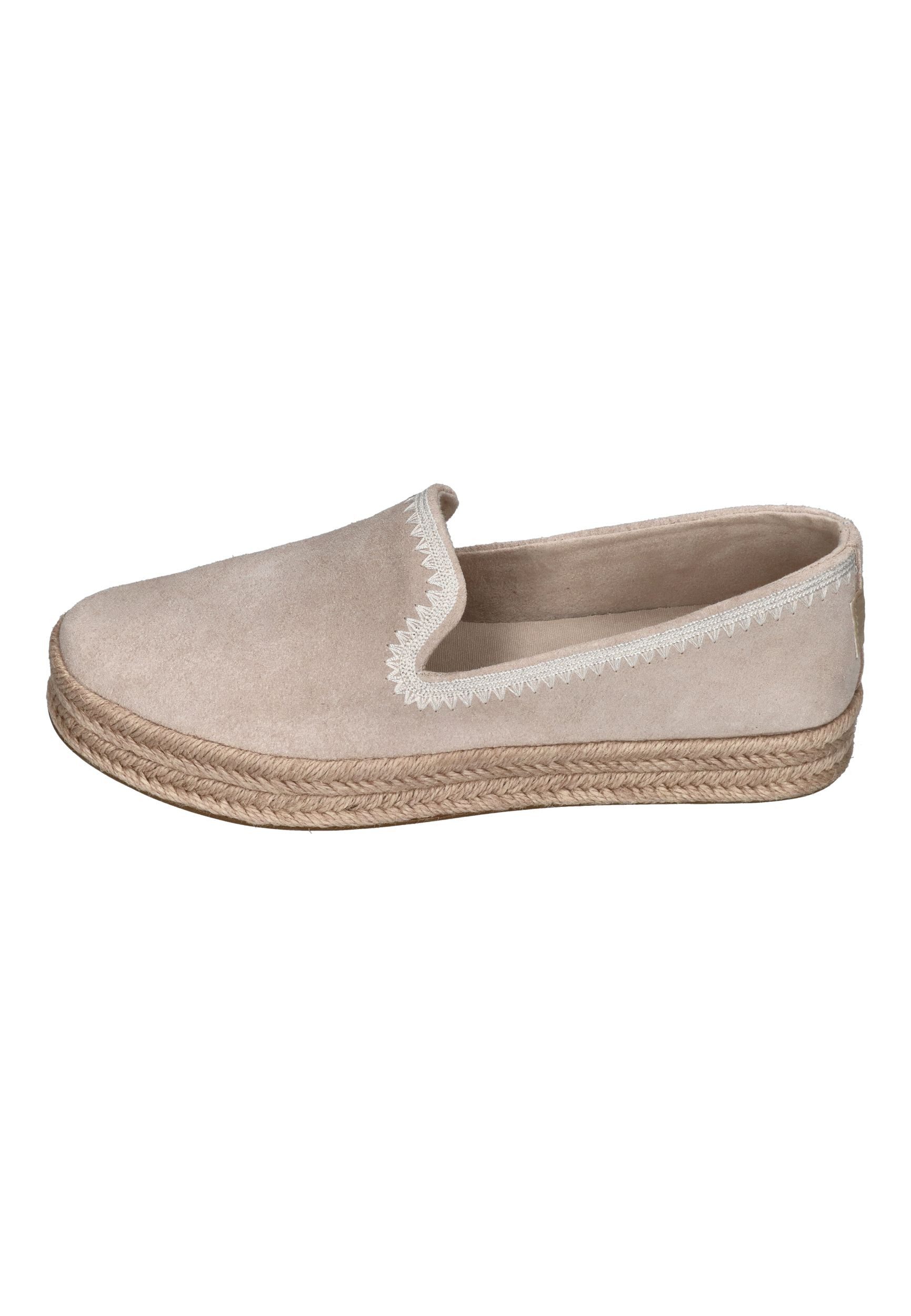 TOMS CAROLINA Espadrille Soft Grey Suede Embroidery