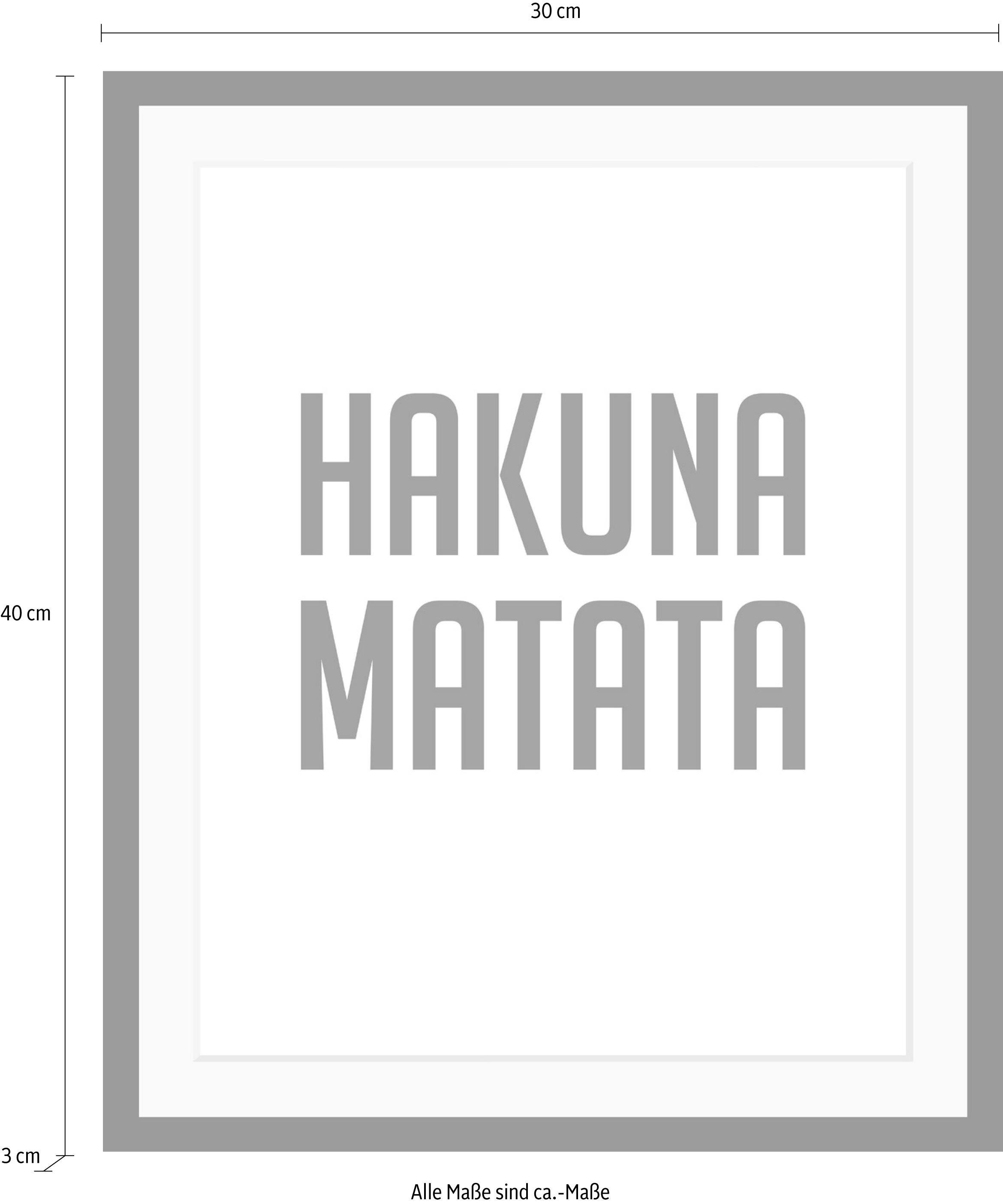 Hakuna Bild gerahmt Größen, Matata, in queence 3