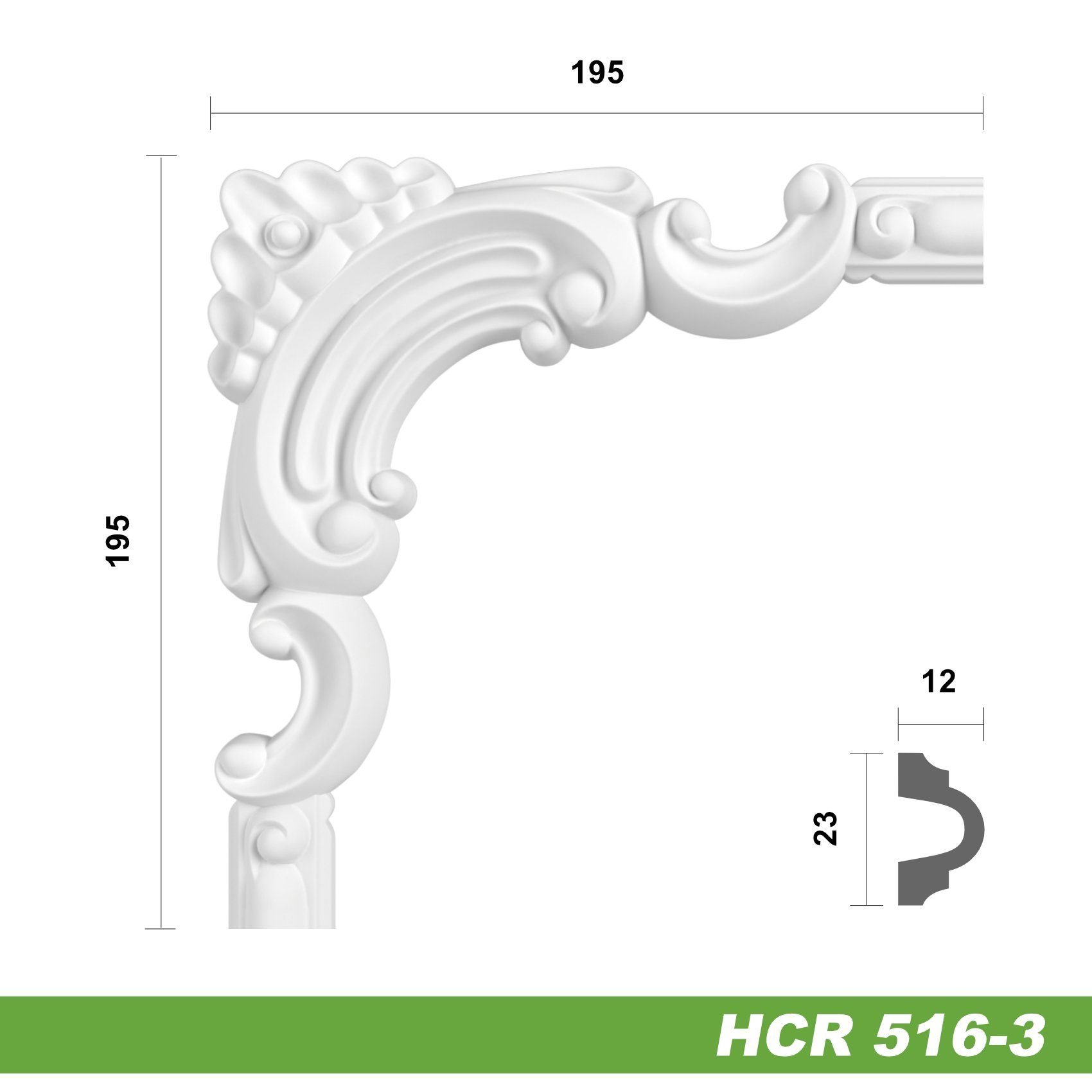 Hexim Zierleiste HCR516-3, 2 Ecken, HEXIM günstig online kaufen