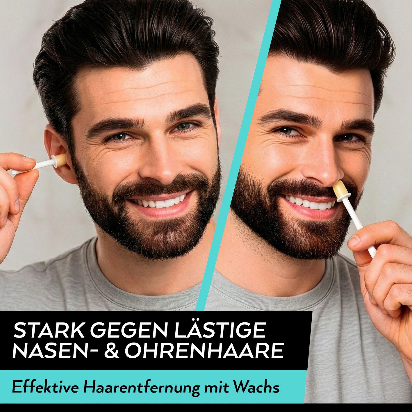 SMARTWAXX Warmwachs-Haarentferner 24 Wachs-Sticks zur Entfernung von Nasen- & Ohrenhaaren, 12-tlg., Hygienische und langanhaltende Art der Nasenhaarentfernung