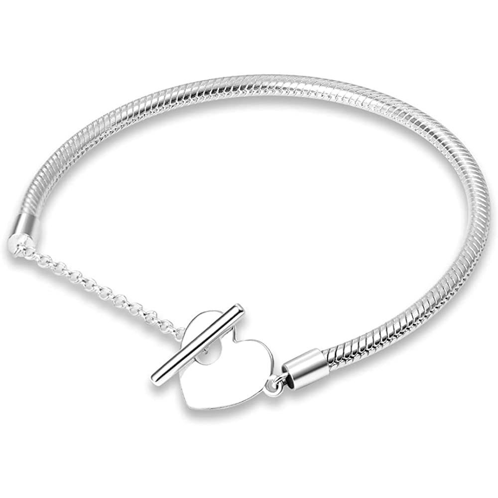 Leway Armband Armband Damenarmband mit Herzschnalle Schlangenkette Armband  Armband Valentinstag Muttertag Geburtstag Weihnachtsgeschenk für Frau  Freundin Mama