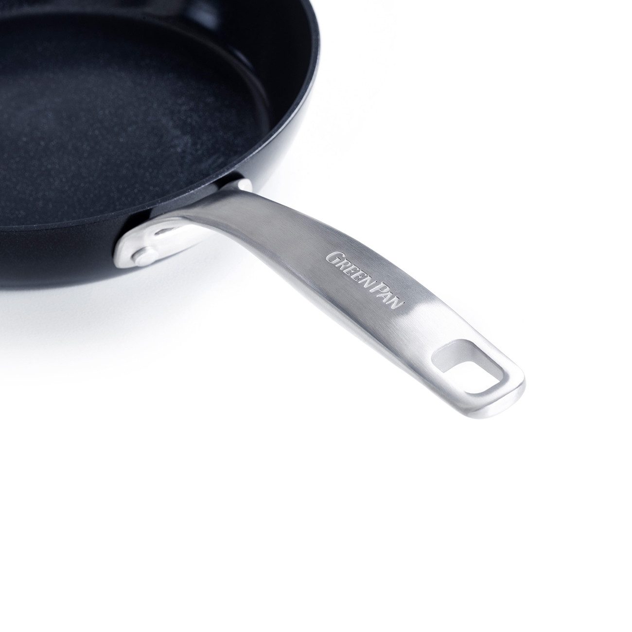 GREENPAN Bratpfanne Copenhagen schwarz Bratpfanne robust Antihaft backofenfest, Edelstahl, Kratzfest, langlebig, pflegeleicht, backofengeeignet Ø 20 cm