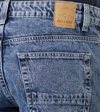 ONLY & SONS Stoffhose ONLY & SONS Edge Herren Loose Fit weit geschnittene Jeans Hose 22022399 Freizeit-Hose Mittel-Blau