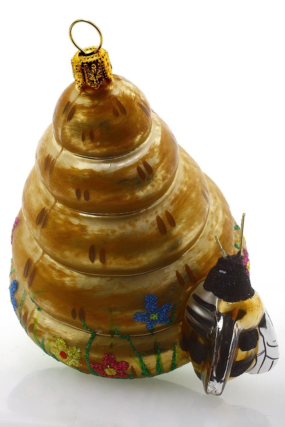 mundgeblasen - Dekohänger Weihnachtskontor Hamburger Bienenkorb, Christbaumschmuck - handdekoriert