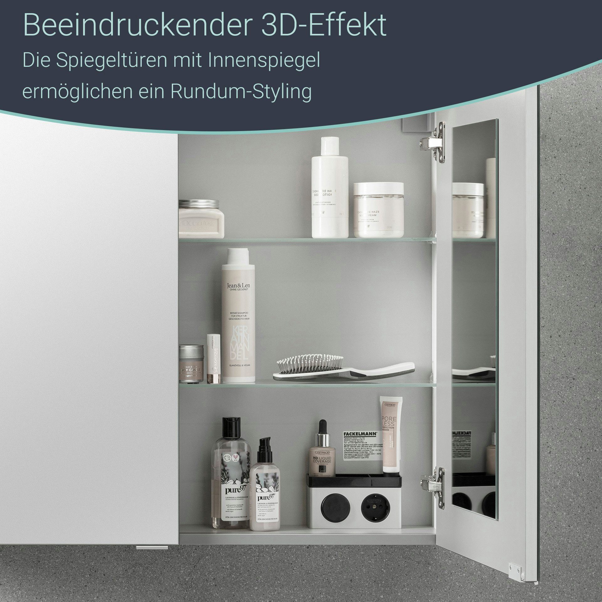 FACKELMANN Badmöbel-Set Badmöbel-Set, Badezimmer-Komplettset, Badezimmermöbel 4-teilig