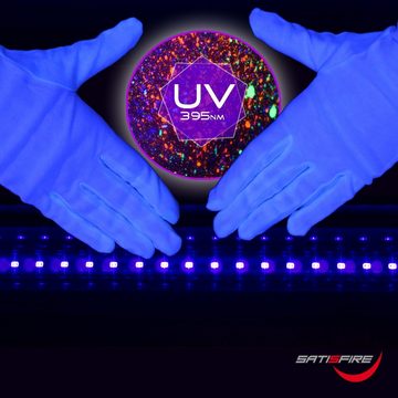 SATISFIRE Discolicht UV60-DP UV LED Schwarzlichtröhre 60cm 10W T8 für LED Fassungen, UV Schwarzlicht