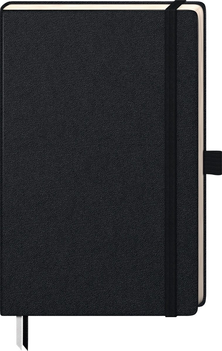 BRUNNEN Notizbuch Notizbuch Kompagnon Klassik A5 kariert 96 Blatt 80g/qm schwarz