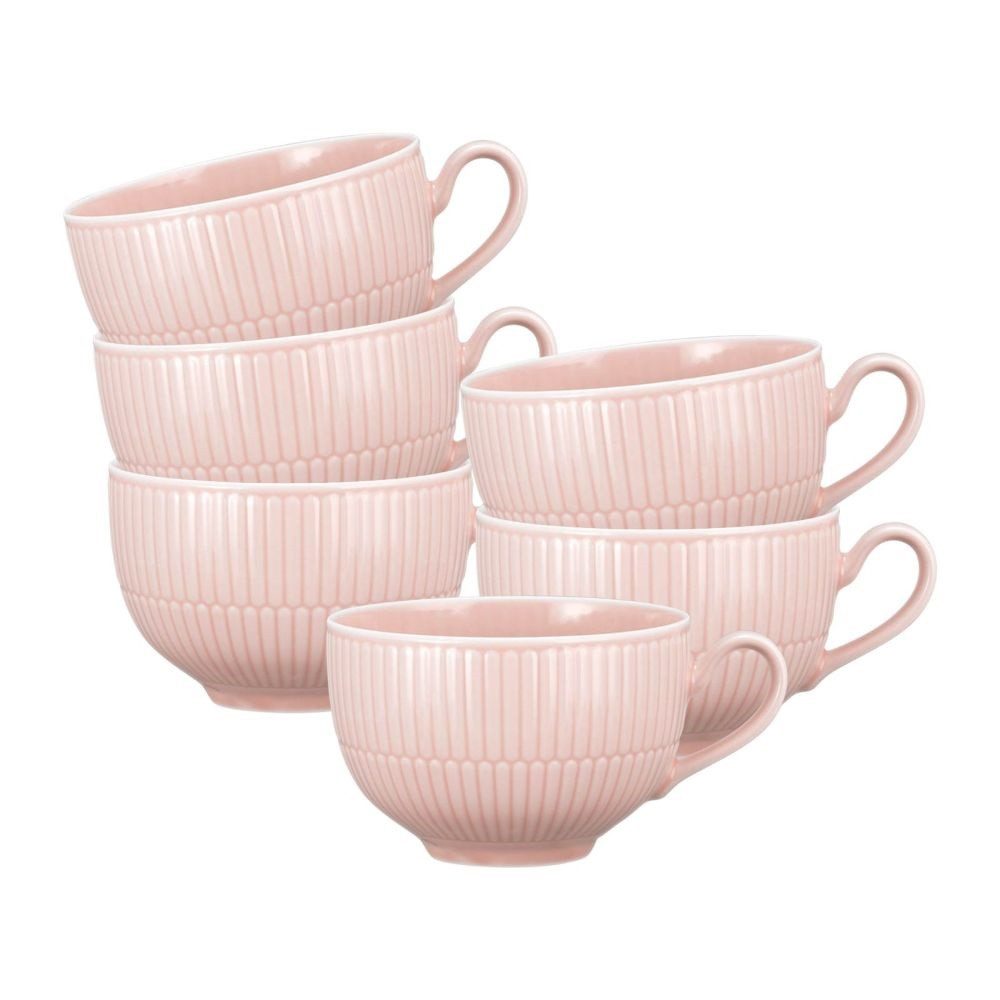 Seltmann Weiden Becher Seltmann Weiden Amina rosč Milchkaffeebertasse 0,35 l 6er Set, Porzellan