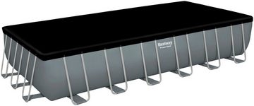 Bestway Framepool Power Steel™ (Komplett-Set), 6-tlg. Frame Pool mit Filterpumpe 732x366x132 cm, grau