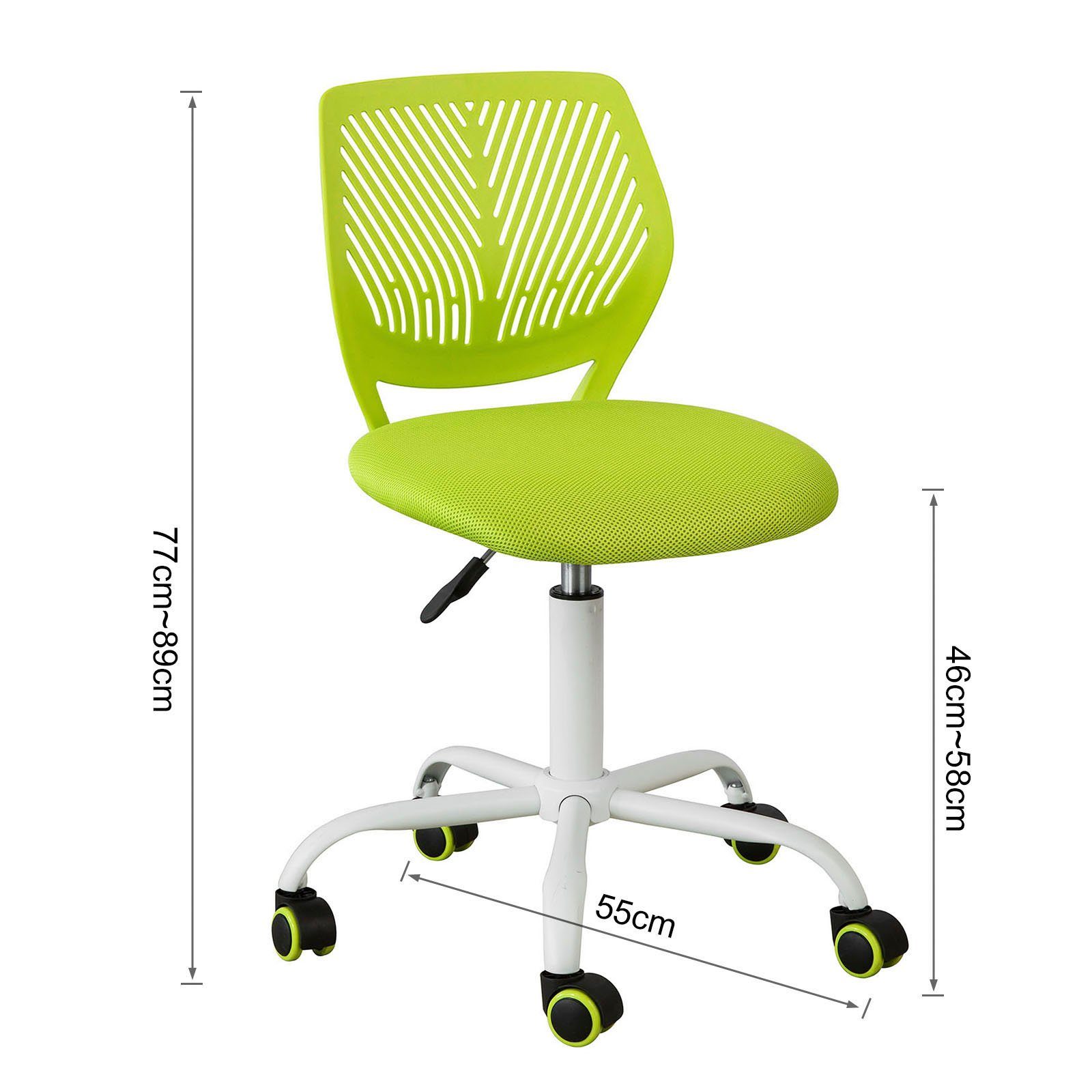 SoBuy höhenverstellbar Rücklehne Bürostuhl grün FST64, Schreibtischstuhl Drehstuhl mit Jugenddrehstuhl