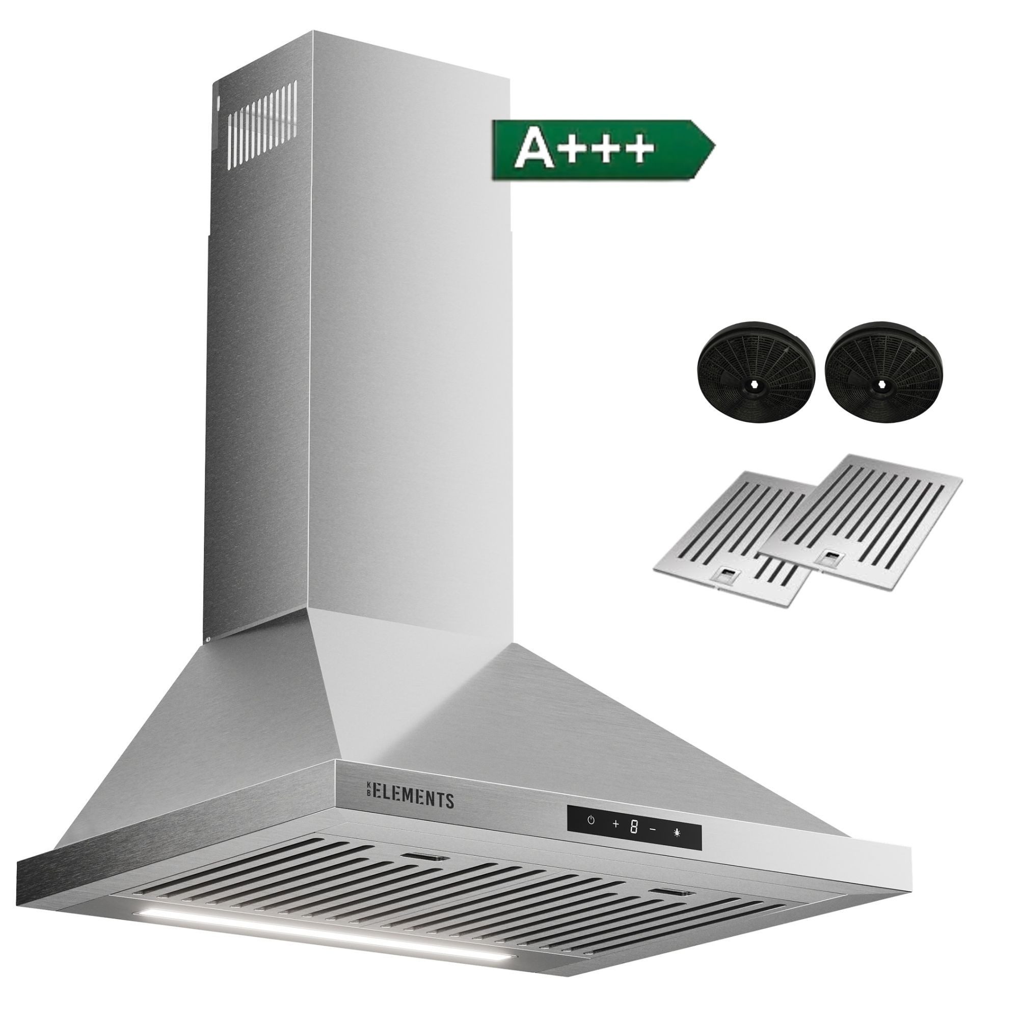 KB Elements Wandhaube Brushless-Motor, 650 m³/h Absaugleistung Brushless-Motor, 650 m³/h Absaugleistung, Brushless-Motor mit 2 Aktivkohlefilter, Touch / Gestensteuerung