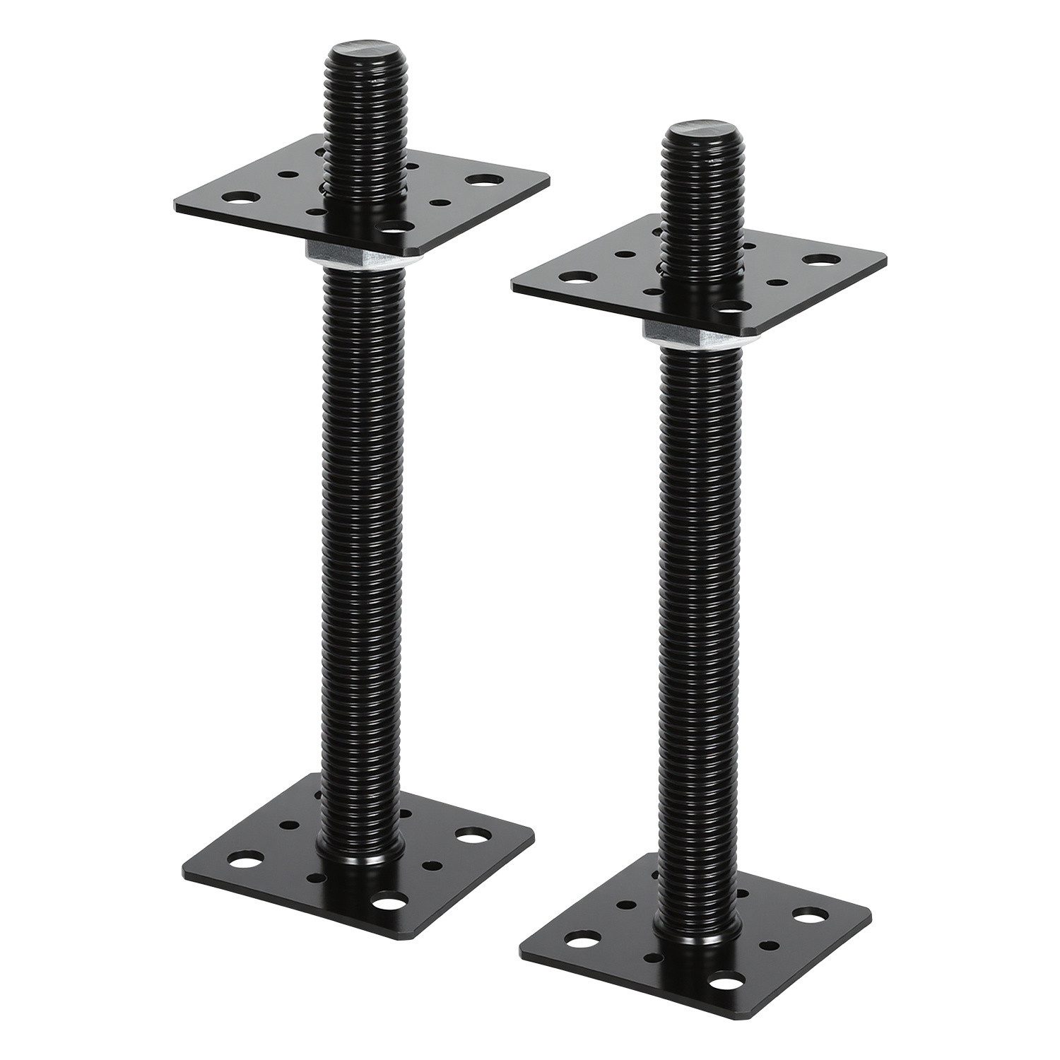 Clanmacy Pfostenträger Pfostenträger höhenverstellbar 30–250 mm – für Zaun, Schwarz 2PCS