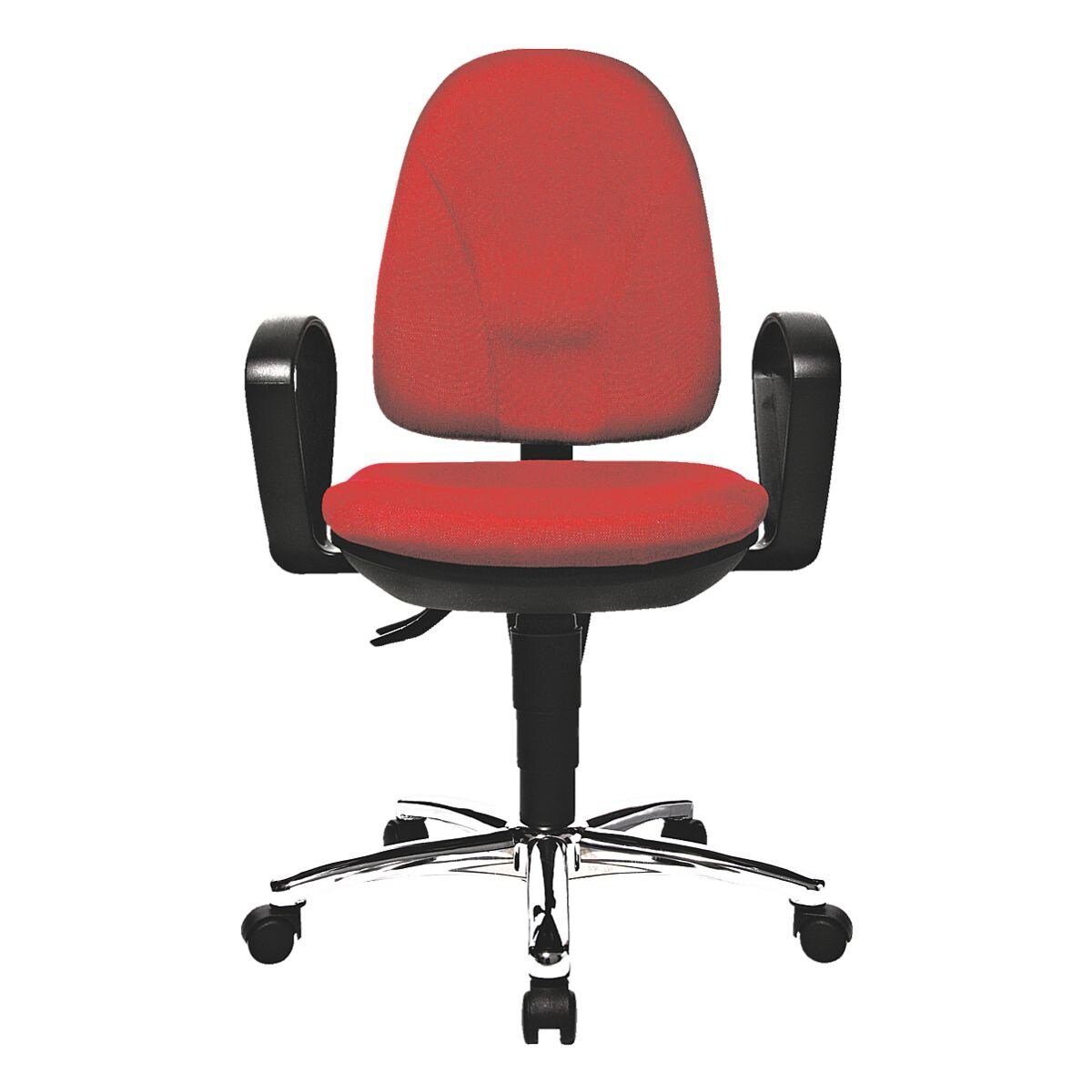 TOPSTAR Schreibtischstuhl Steel Point 30, konturgeformter Rückenlehne, rot mit (ohne Armlehnen) Bandscheibensitz und