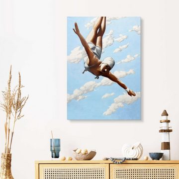 Posterlounge Acrylglasbild Sarah Morrissette, Kunstspringerin in den Wolken, Badezimmer Vintage Malerei