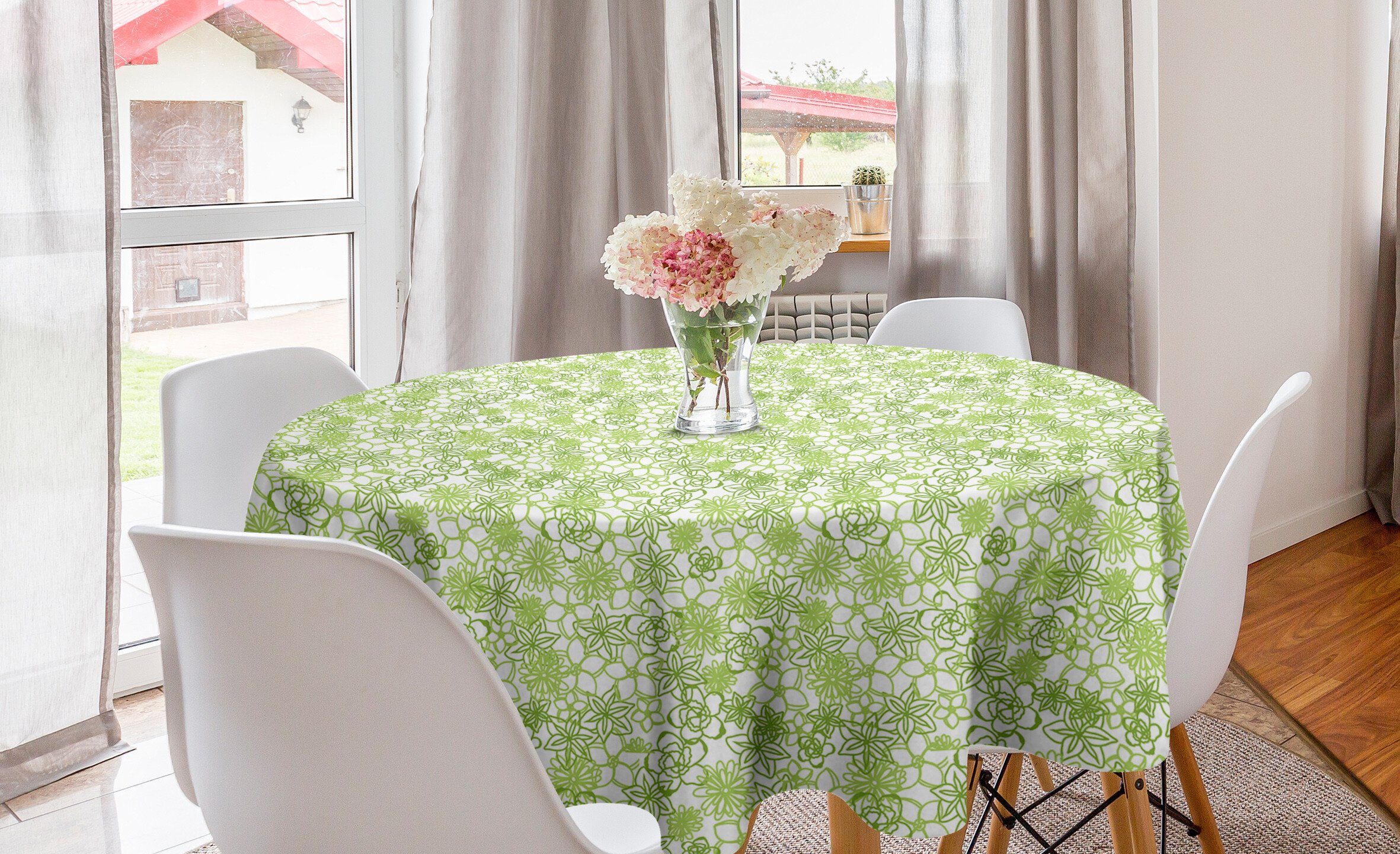 Abakuhaus Tischdecke Aster Tischdecke Blumen Dekoration, Esszimmer Küche für Abdeckung Calendula-Blüten-Kunst Kreis