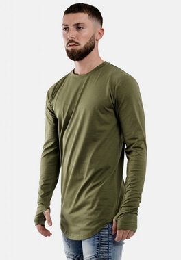 Blackskies T-Shirt Round Langarm Longshirt T-Shirt Olive Large