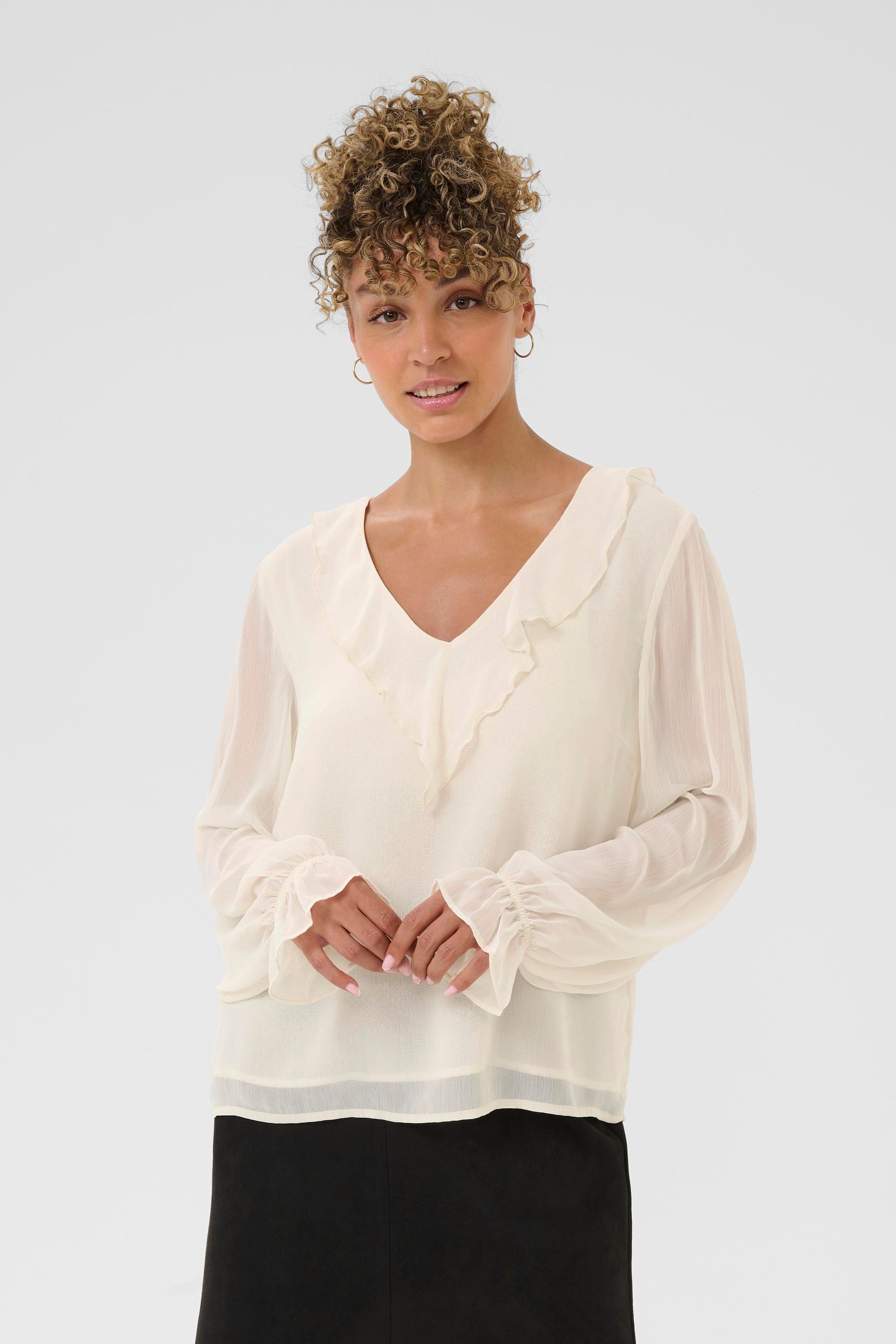Cream Langarmbluse Langarm-Bluse CRFlake