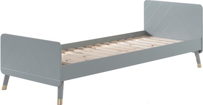 Vipack Jugendbett Billy, Einzelbett 90/200, inkl. Rolllattenrost, modernes Design (B/H/T ca. 203,6x73,5x95cm, Profil-Optik in Kopf- und Fußteil), universell einsetzbar, verschiedene Farben zur Wahl