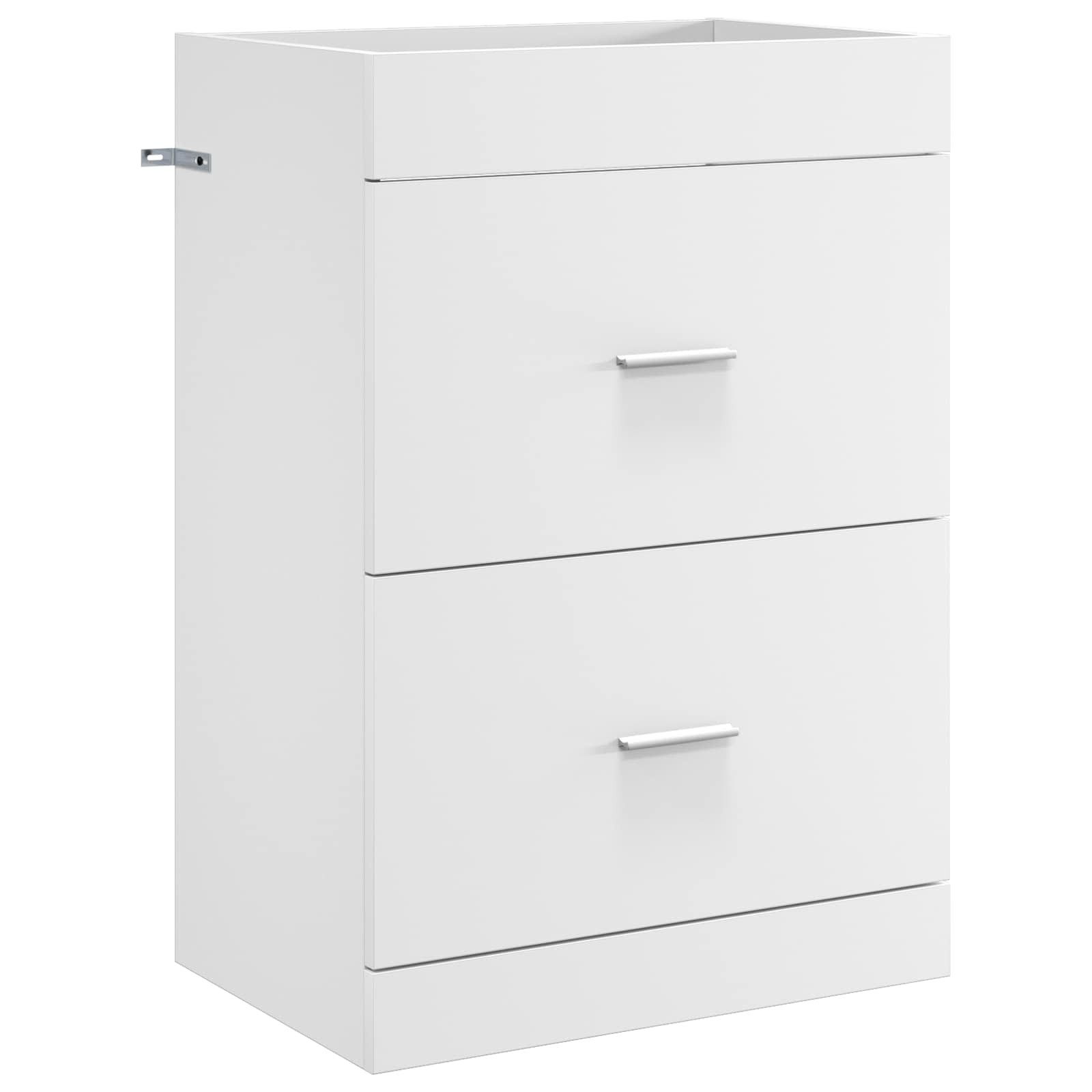 vidaXL Badezimmerspiegelschrank Badunterschrank Weiß 56 x 37,5 x 81 cm Holzwerkstoff (1-St)