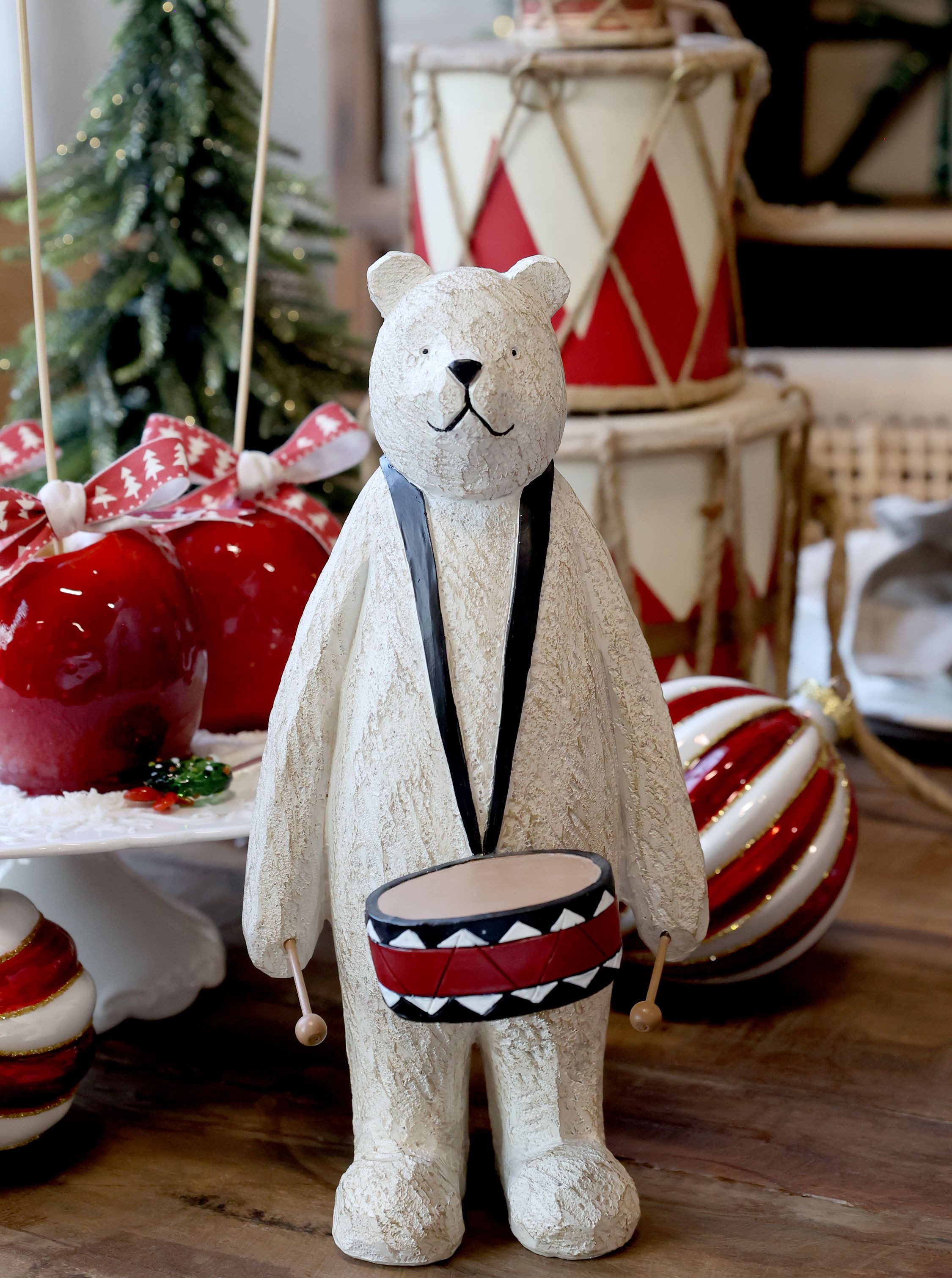 Chic Antique Dekofigur Bär mit Trommel Weihnachten H25/L12,5/B12 cm antique günstig online kaufen