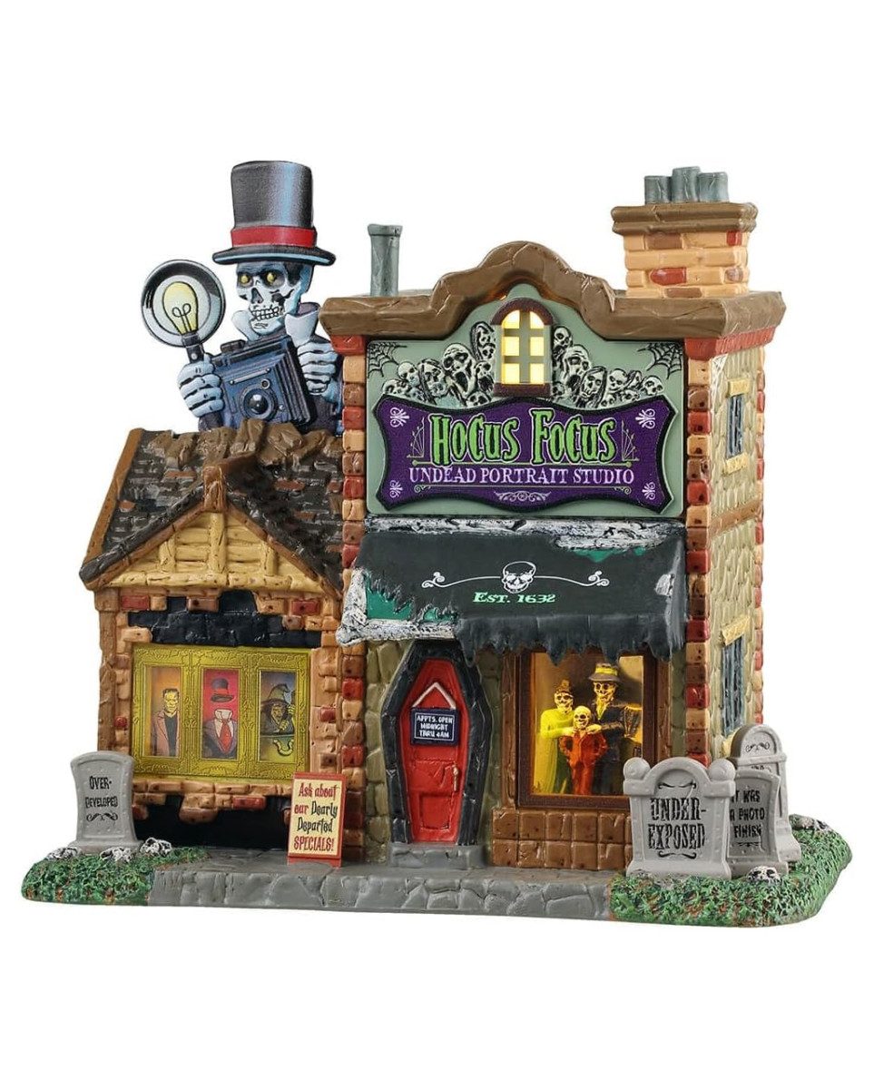 Horror-Shop Dekofigur Hocus Focus Undead Portrait Studio - Lemax Spooky