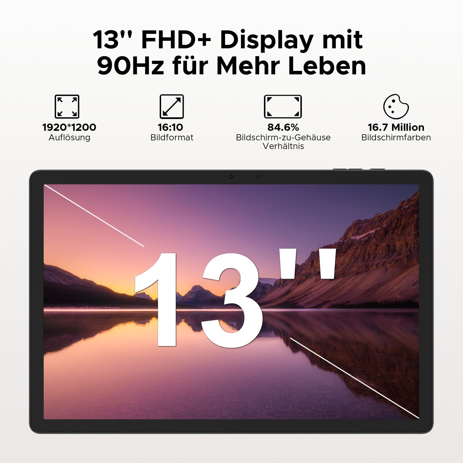 DOOGEE TAB E3 PRO Android 16 Tablet 13 Zoll, Tablets mit Tastatur, Stift Tablet (13", 256 GB, Android 15, 4G, 32 GB RAM (8 + 24 GB erweitert) +256 GB/2TB TF, 11000mAh 18W, 13MP+8MP)