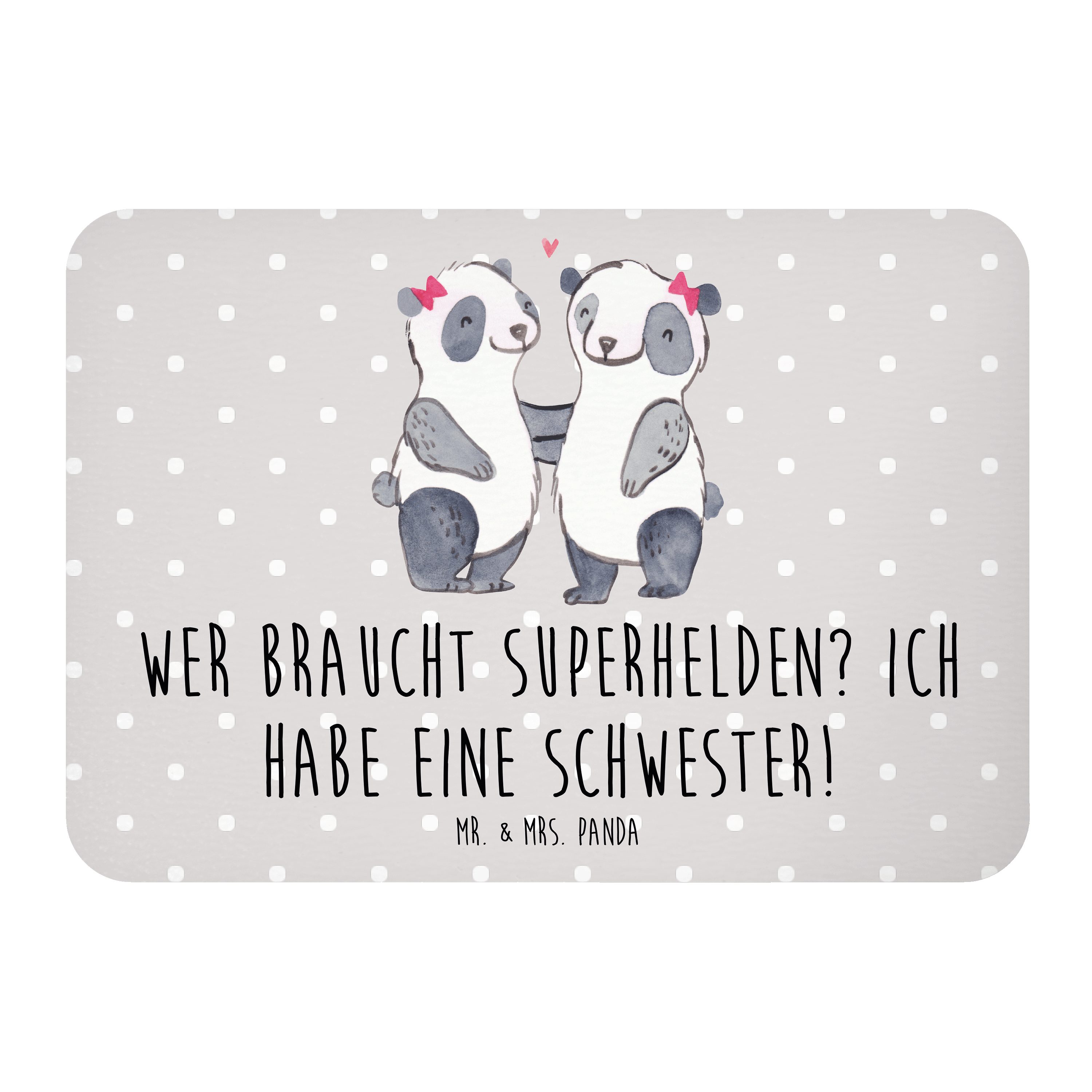 Mr. & Mrs. Panda Magnet Liebe Schwester, magnet, Grau Pastell, Geschenk, Freude, Geschwisterl (Packung, Schwester Familie Verwandte), Geschenke Familiengeschenk Dekomagnet