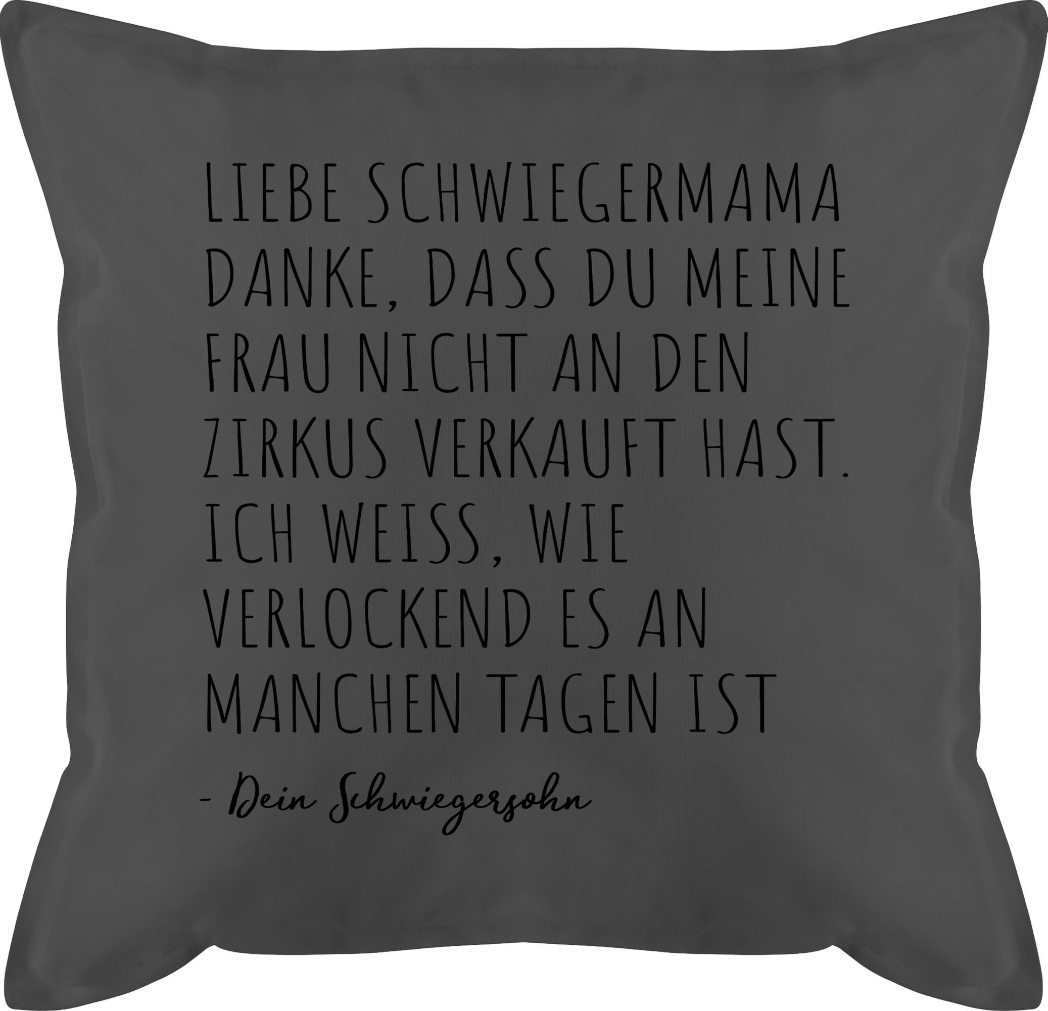 Schwiegermutter Dekokissen Shirtracer Schwiegermama Schwiegersohn, Geschenk Grau Schwiegermutter von lustig Beste 1