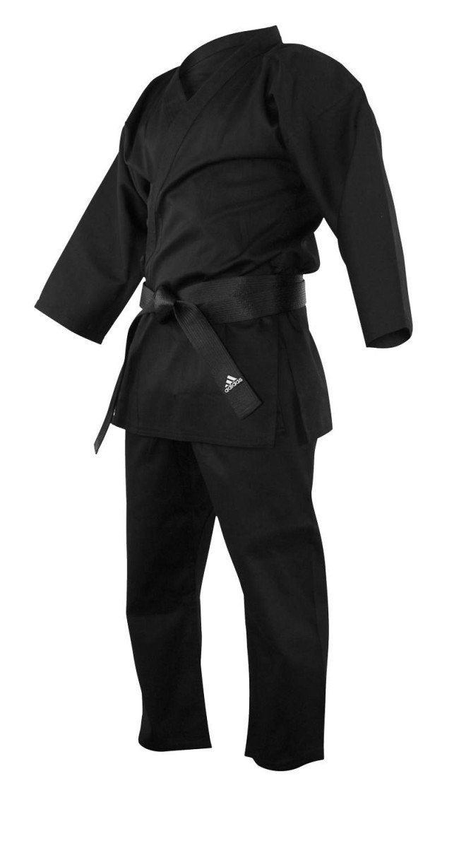 Bushido adidas Karateanzug und Performance Hose Jacke schwarz mit Kampfsportanzug