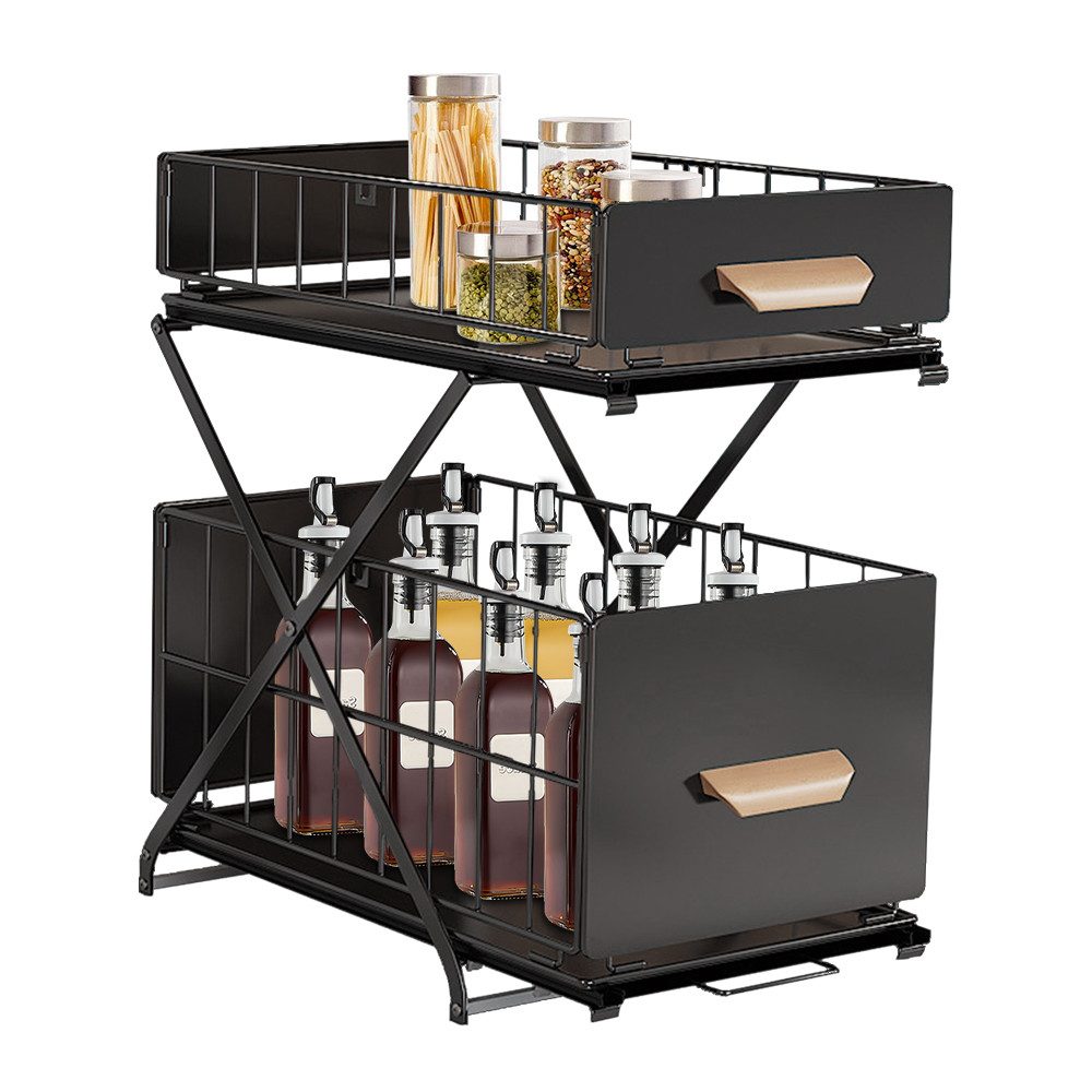 JEOBEST Küchenregal Regal mit 2 Korb-Auszügen, Unterschrankregal, Unter Was günstig online kaufen