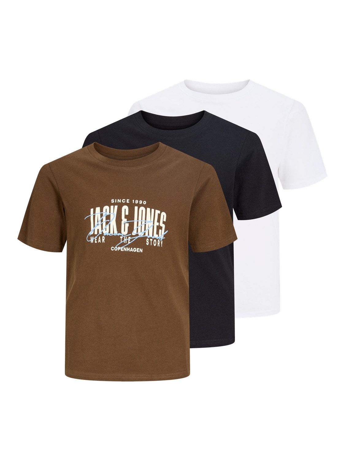 Jack & Jones Junior T-Shirt (3-tlg) Jjaero Tee S/S Crew Neck 3Pk Mp Jnr