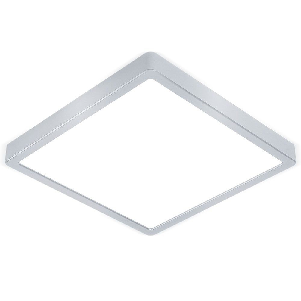 EGLO LED Deckenleuchte, LED-Leuchtmittel fest verbaut, Warmweiß, Deckenleuchte Deckenlampe Flurlampe silber Küchenlampe LED L 28,5 cm