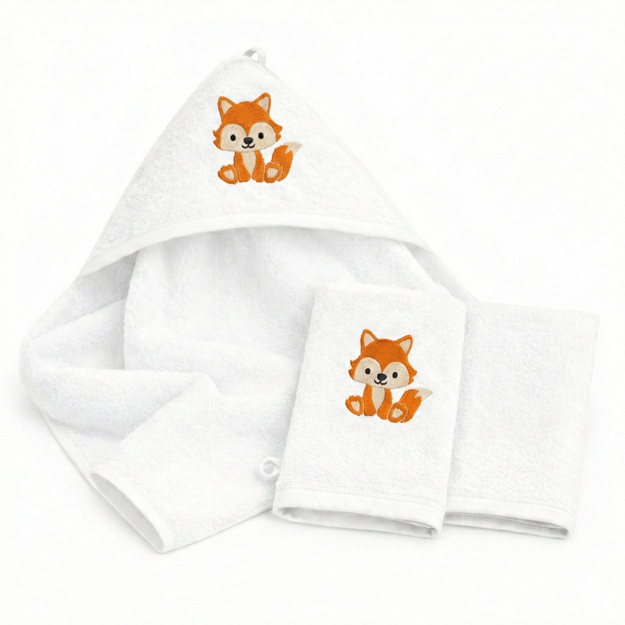 Babykajo Kapuzenhandtuch 80x80 - 100x100 cm, Frottee (3-St), Kuschliges Baby Handtuch mit Waschlappen