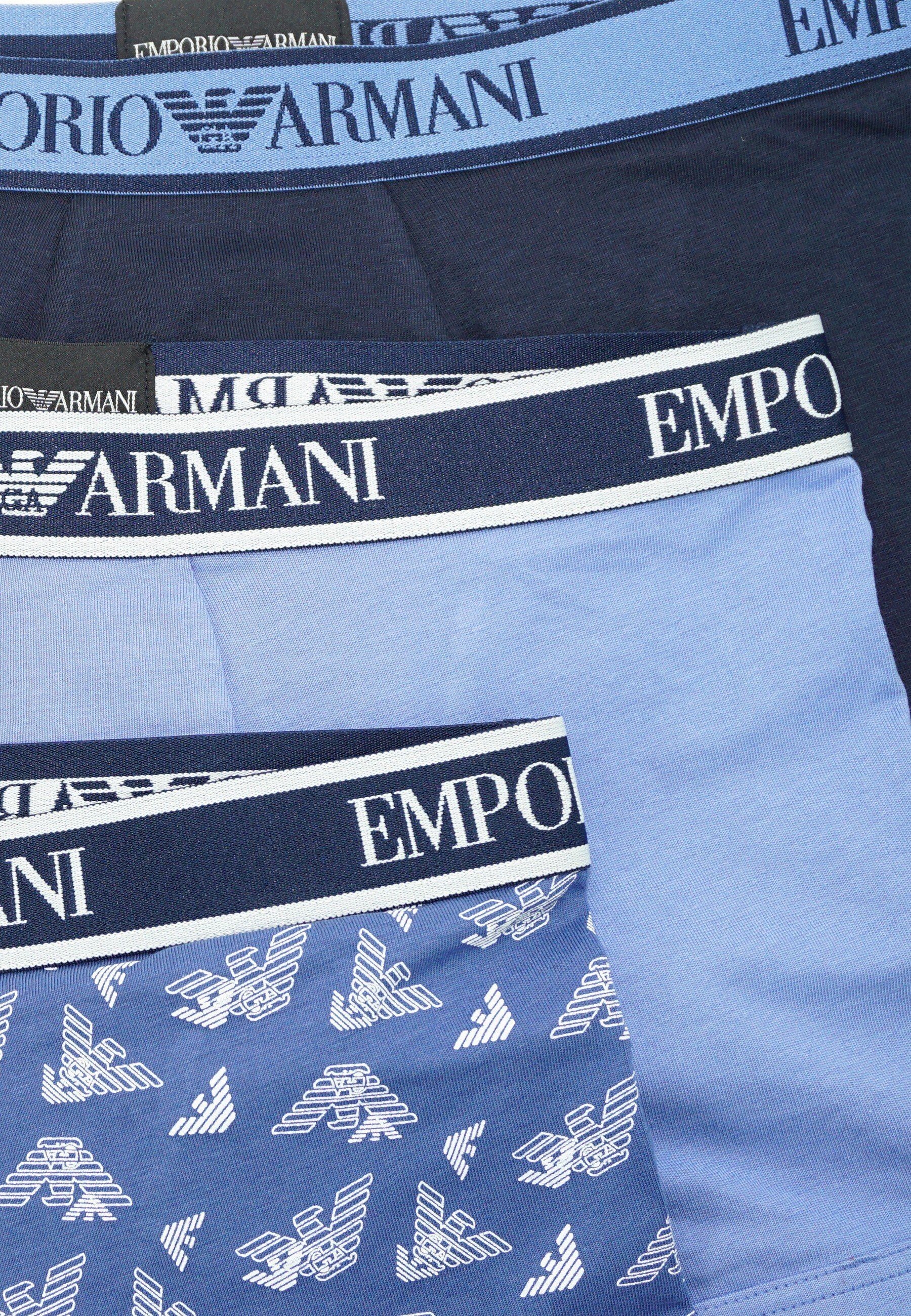 Blau Boxershorts Emporio Armani Trunks Shorts (3-St) Knit Pack 3