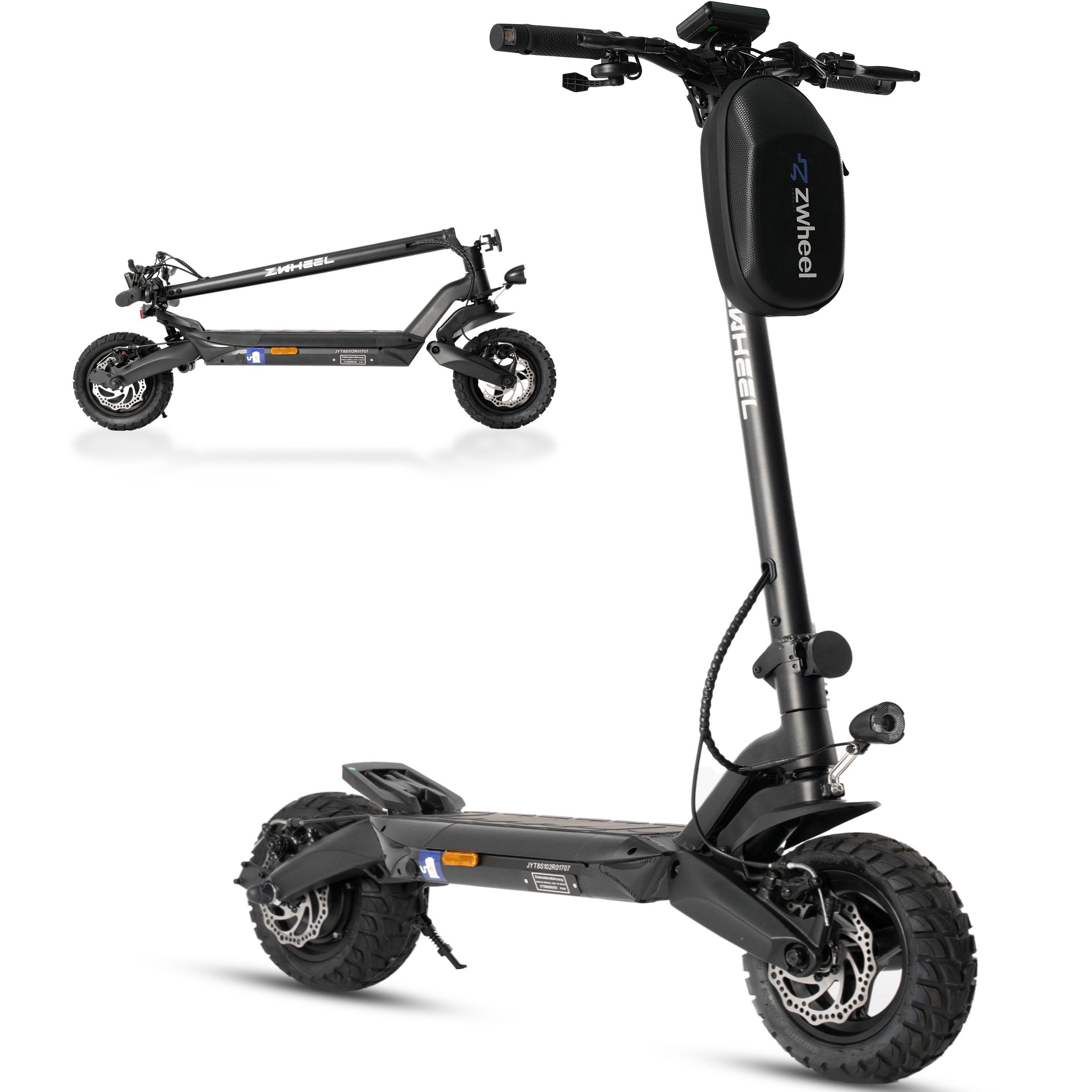 E-Scooter mit Straßenzulassung 10 Zoll T8 E-roller, 720 Wh, 80km, Vollfederung