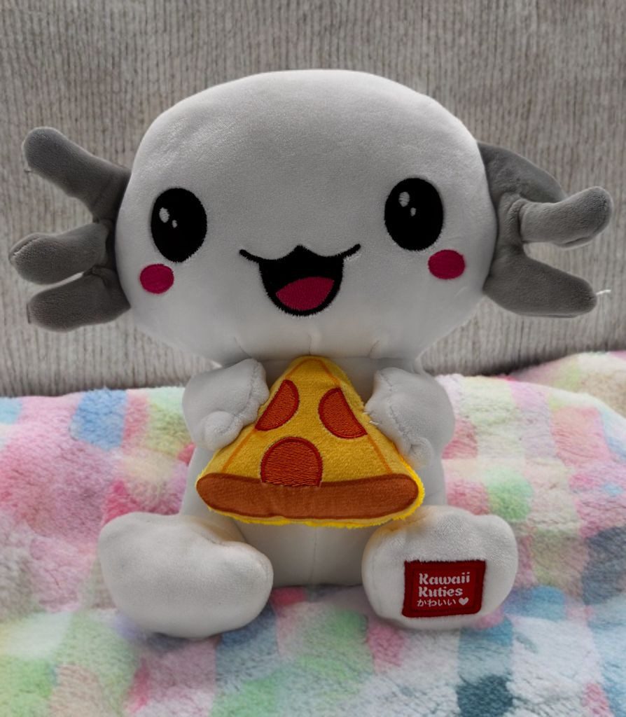 Kawaii Kuscheltier Axolotl Kuscheltier Echse Molch Figur Plüsch 24 cm Plüsch weiß grau (1-St), Axolotl Plüschtier Molch Kuscheltier Figur Plüschtier Wassertier