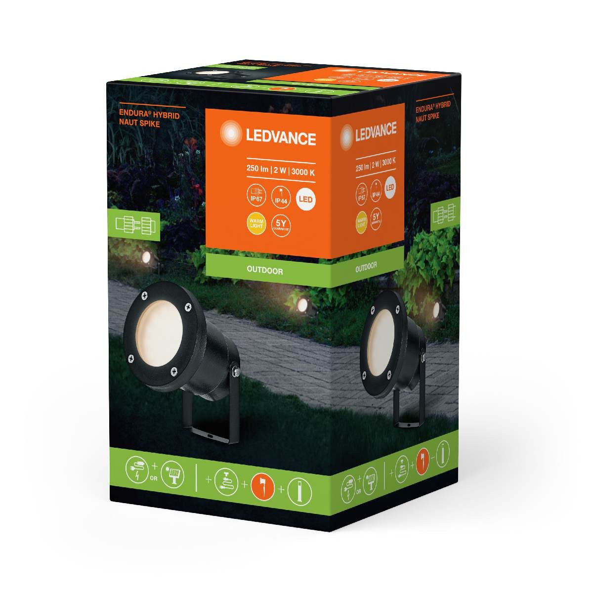 Ledvance LED Gartenleuchte LEDVANCE LED-Erdspießleuchte Endura Hybrid Naut Spike 12V Erdstrahler