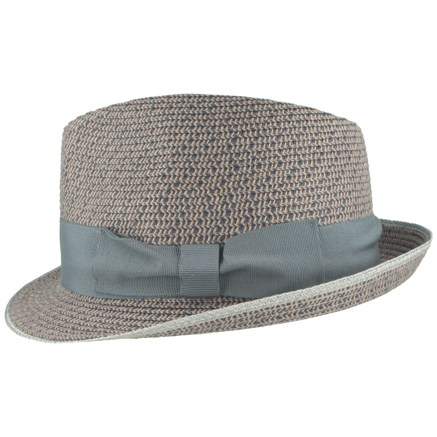 Trilby modisch Strohhut mel. meliert Rollbarer Breiter blau