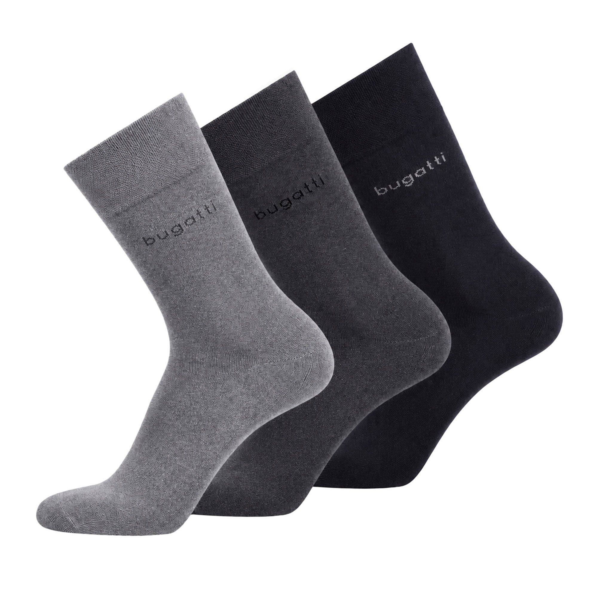 bugatti Kurzsocken Herren Socken 3er Pack Baumwollmischung (Packung, 3er Pack)