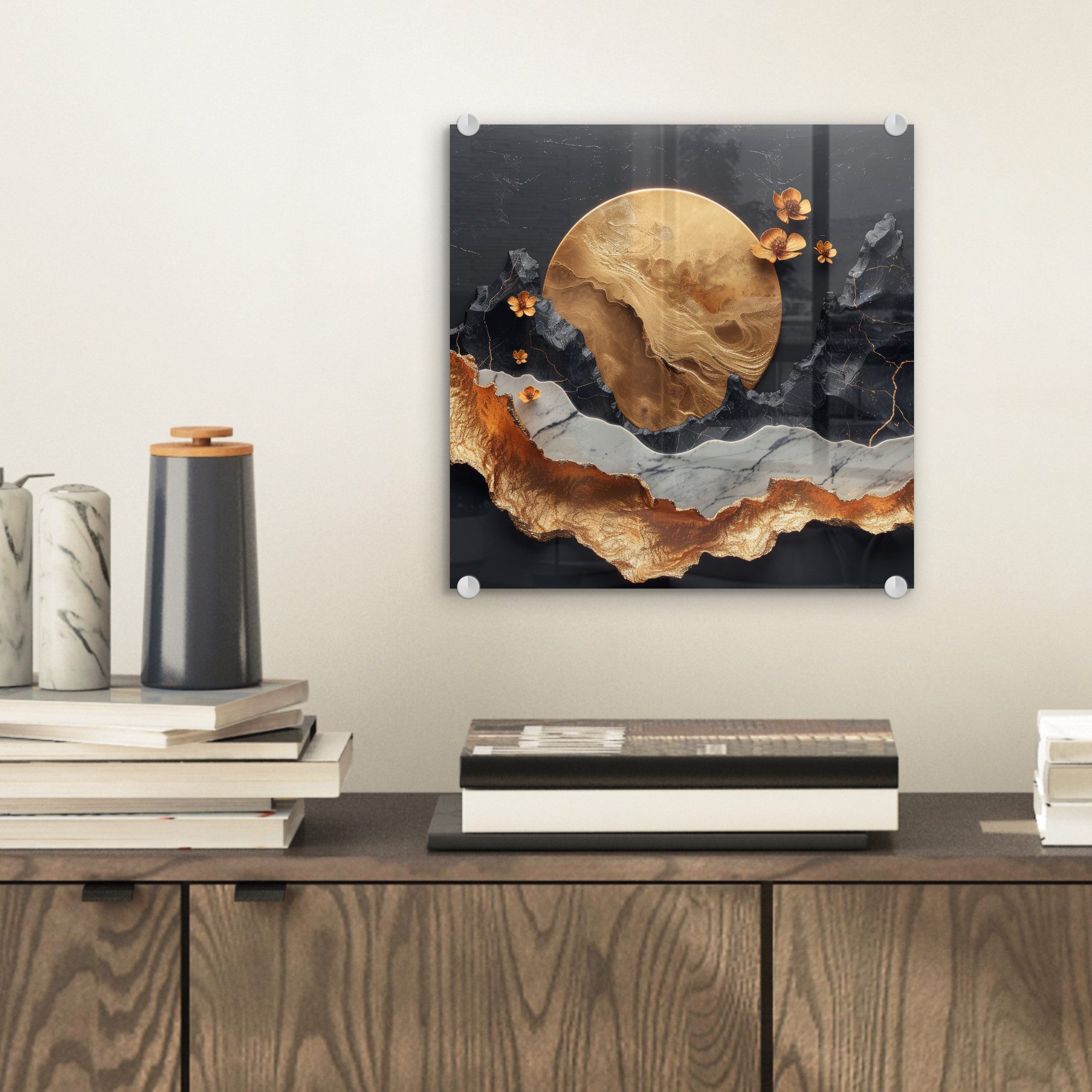 MuchoWow Acrylglasbild Kunst - Gold - günstig online kaufen