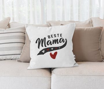 SpecialMe Dekokissen Kissen-Bezug Beste Mama Herzen Geschenk zum Muttertag kleines Dankeschön statt Blumen SpecialMe®
