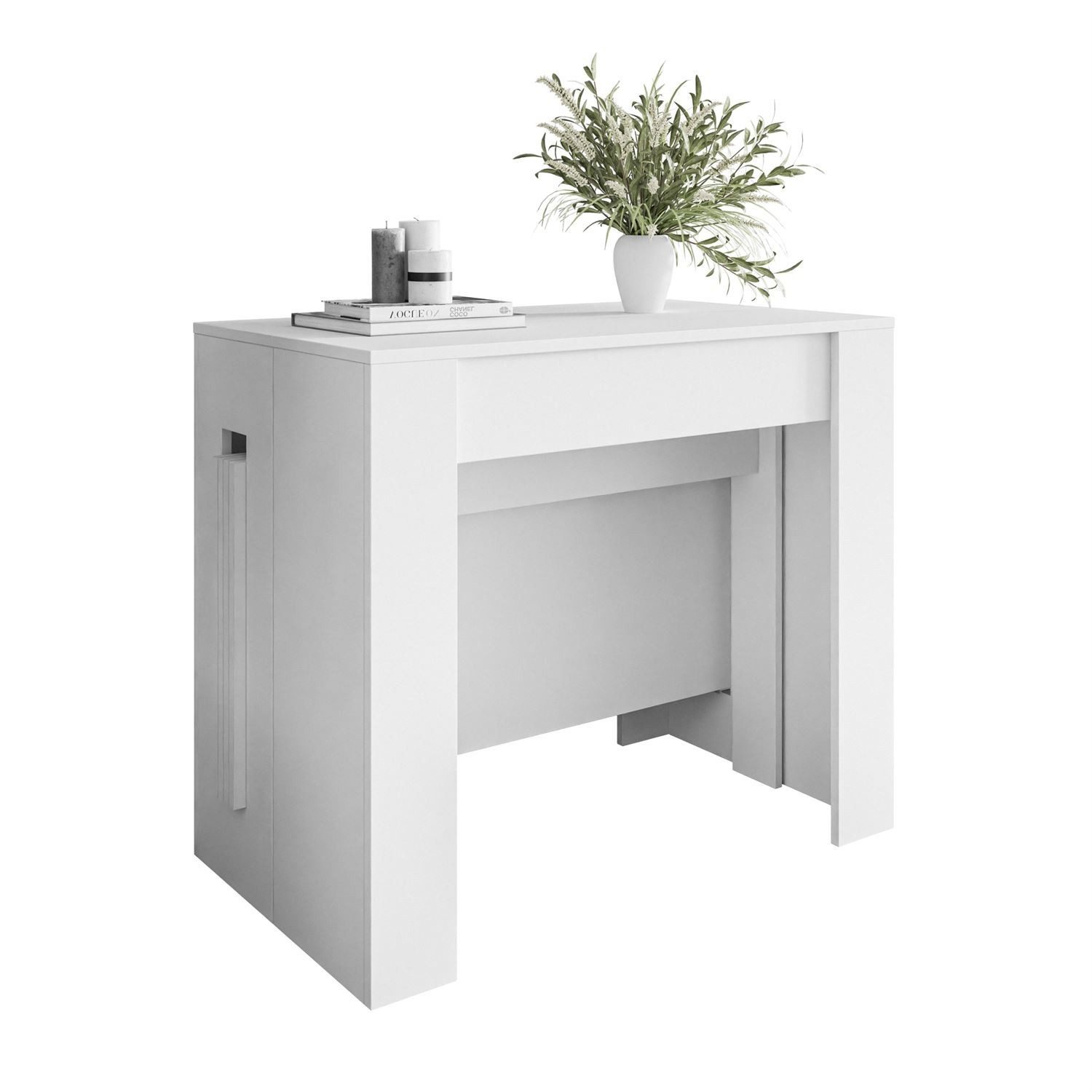 ALLHOUSE24 Konsolentisch 237 ausziehbarer Tisch weiß matt Konsole mit 4 Ein günstig online kaufen