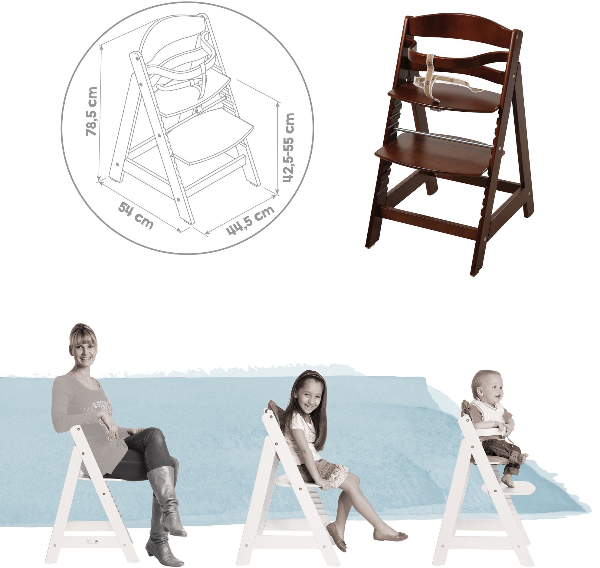 roba® Hochstuhl Treppenhochstuhl Sit up III, braun, aus Holz günstig online kaufen