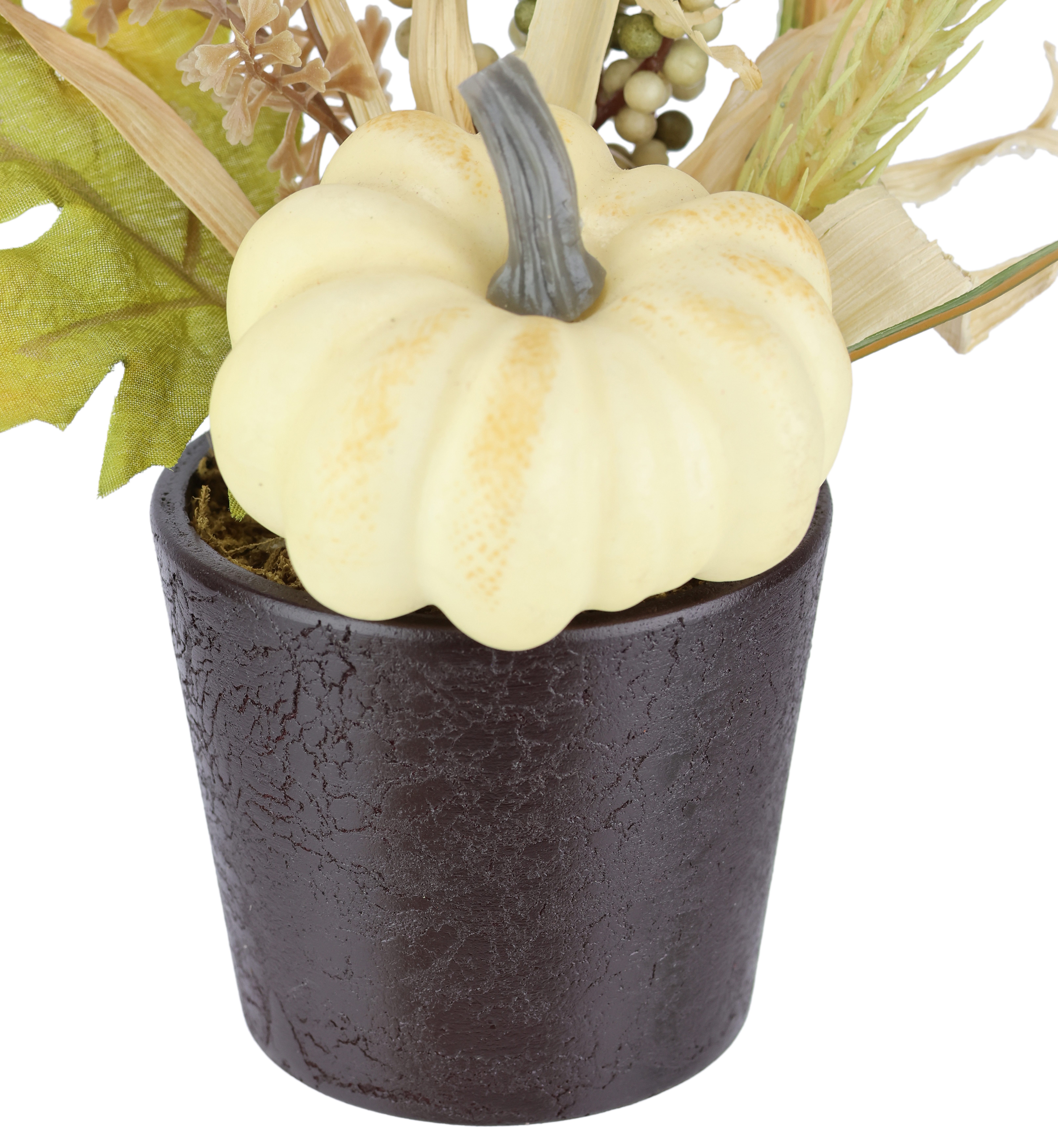 Kunstblume Gesteck Kürbis/Beeren, I.GE.A., Höhe 18 cm, 2er Set im Topf Herbstlaub Dekoblume Herbst-Deko Herbstblume Gesteck – Bild 4 von 5