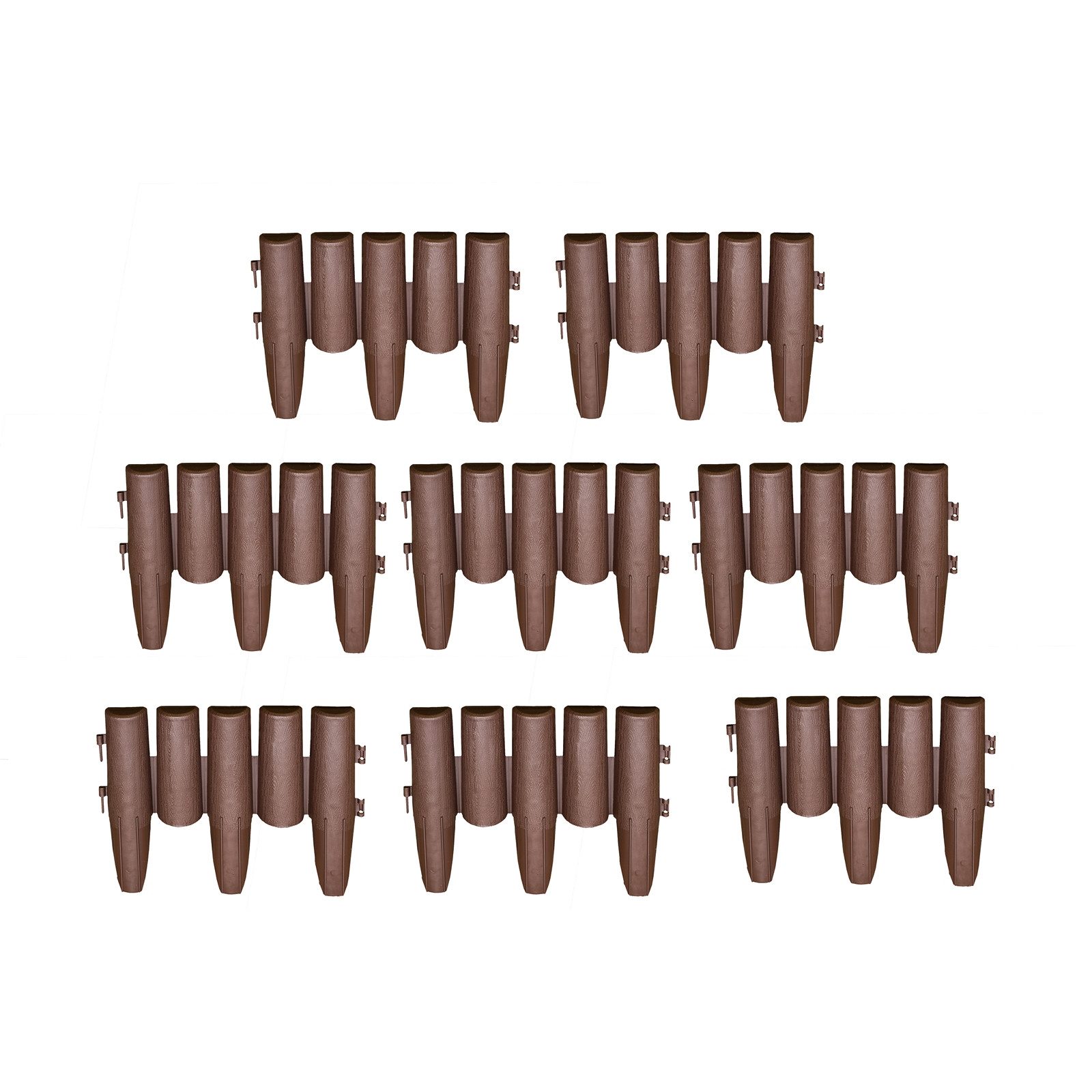 HTI-Living Beetumrandung Beeteinfassung Palisade 8-teilig Nessa, LxH: 27.5x24 cm, Set, 8 Module, Beetbegrenzung Beetumrandung