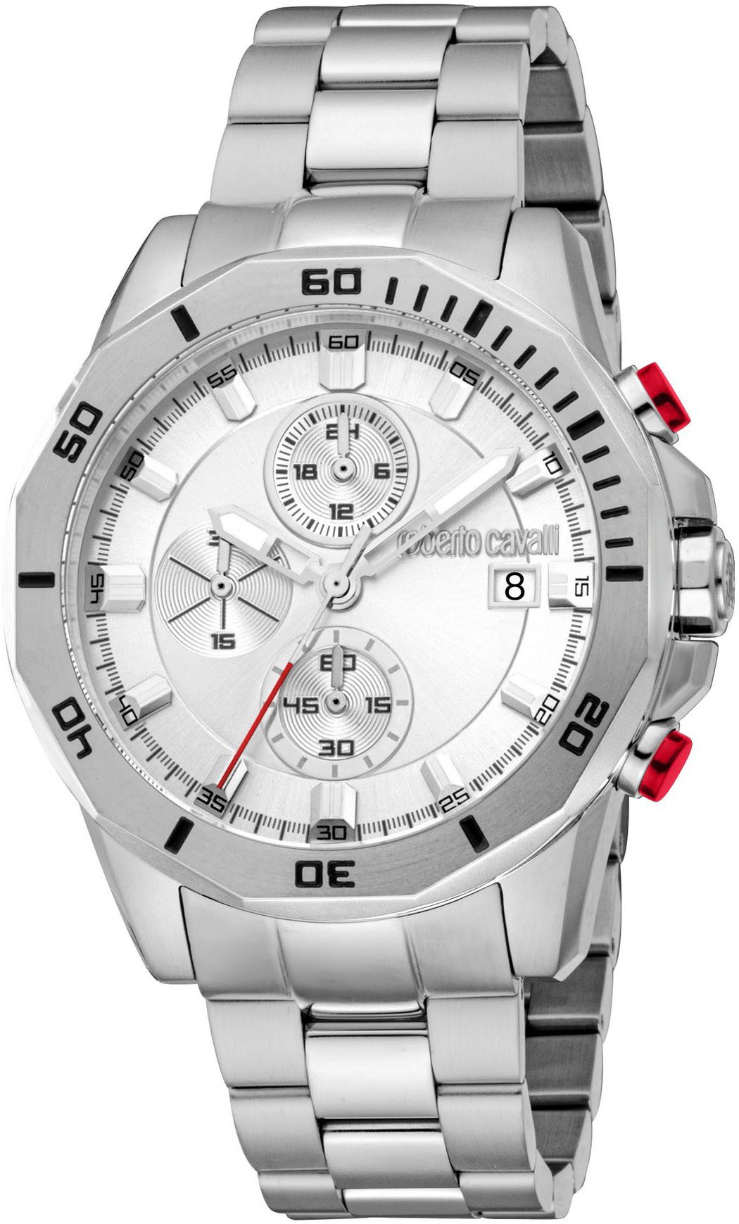 roberto cavalli Chronograph Uomo Sport III RC5G109M0055, Quarzuhr, Armbanduhr, Herrenuhr, Edelstahlarmband, analog, Tag