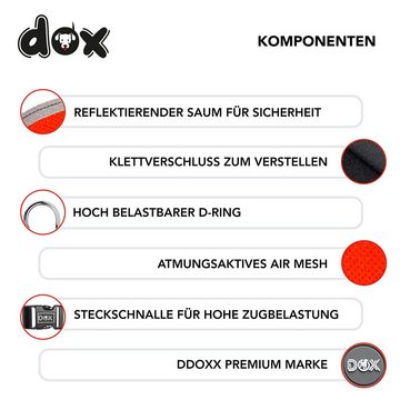DDOXX Hunde-Geschirr Air Mesh Step-In Brustgeschirr für Hunde, Katzen, Welpen, Mesh, Orange Brustumfang: 28-33 Cm