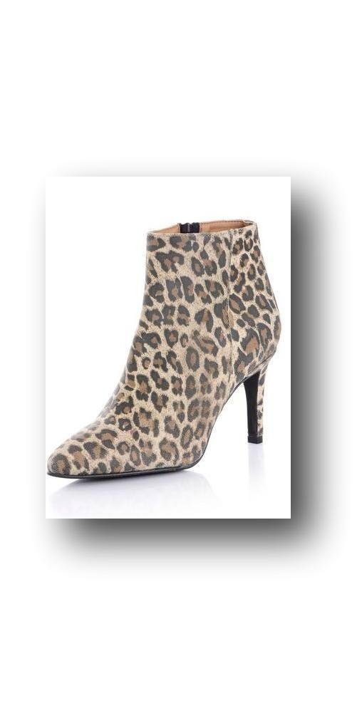 High-Heel-Stiefelette Leopard Moda Alba